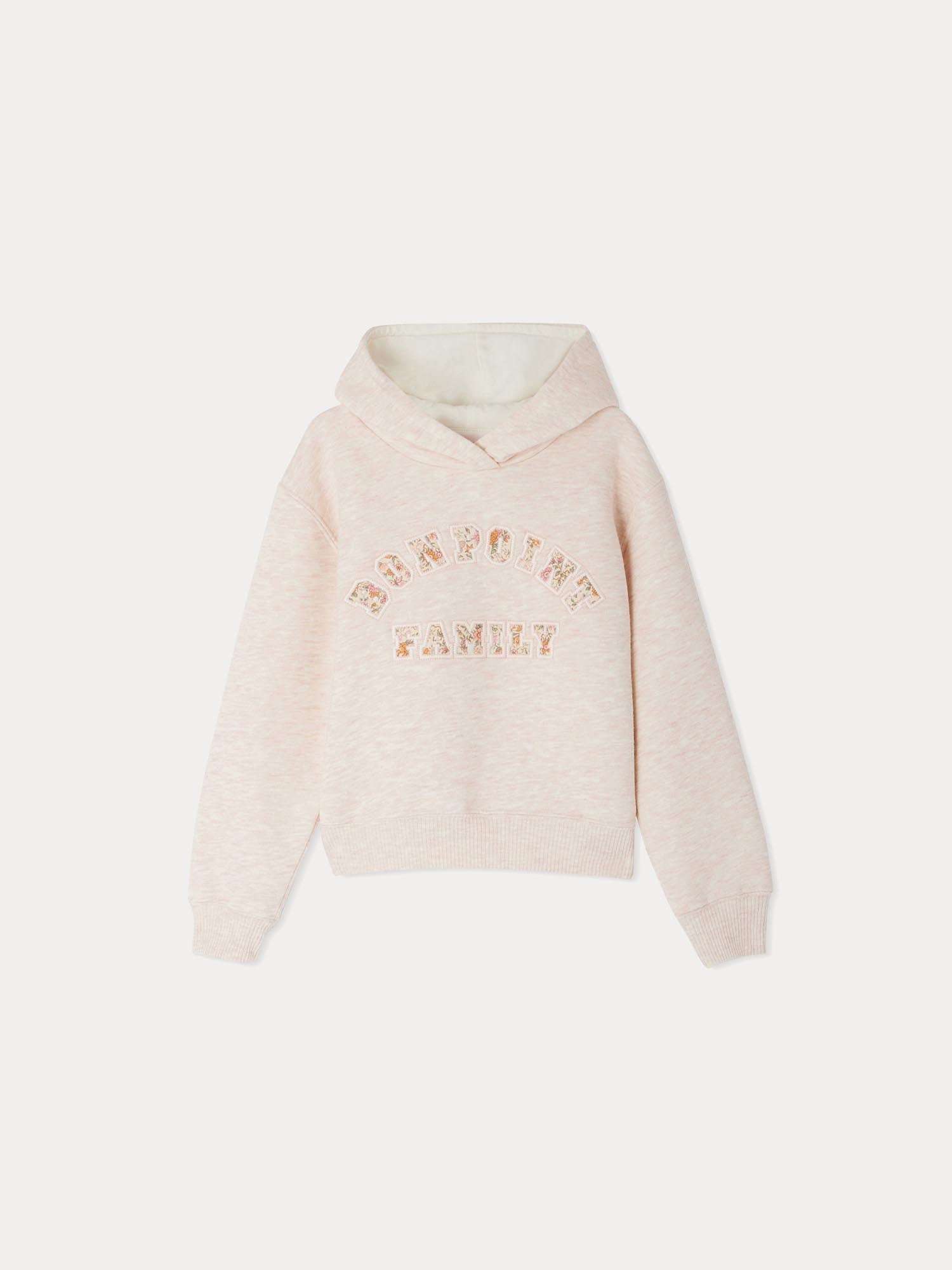 Girls Light Pink Hooded Sweatshirt