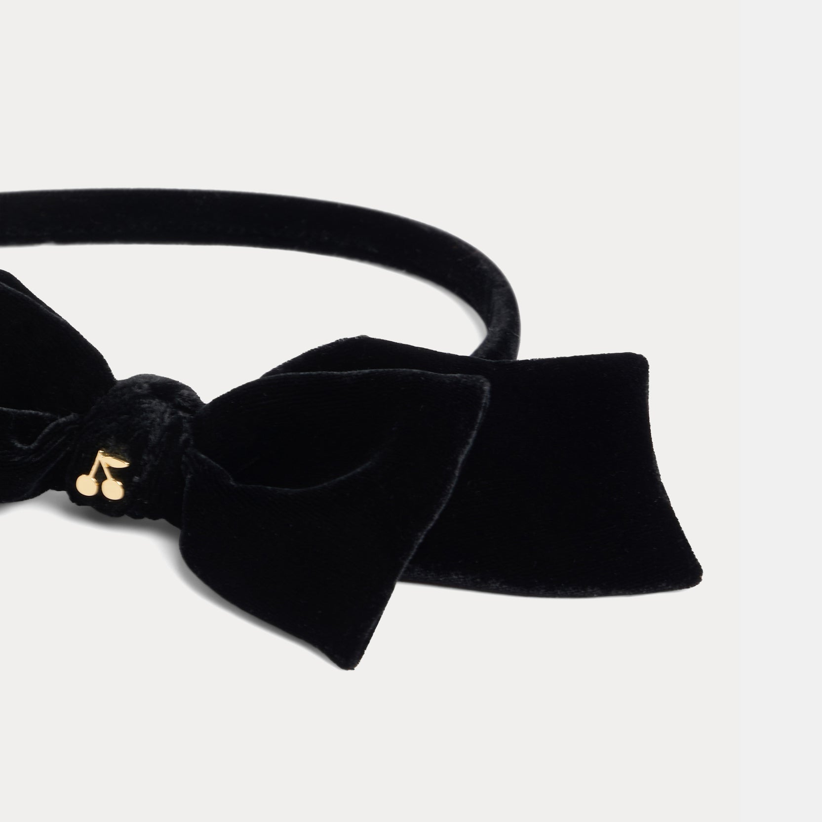 Girls Black Velvet Bow Headband