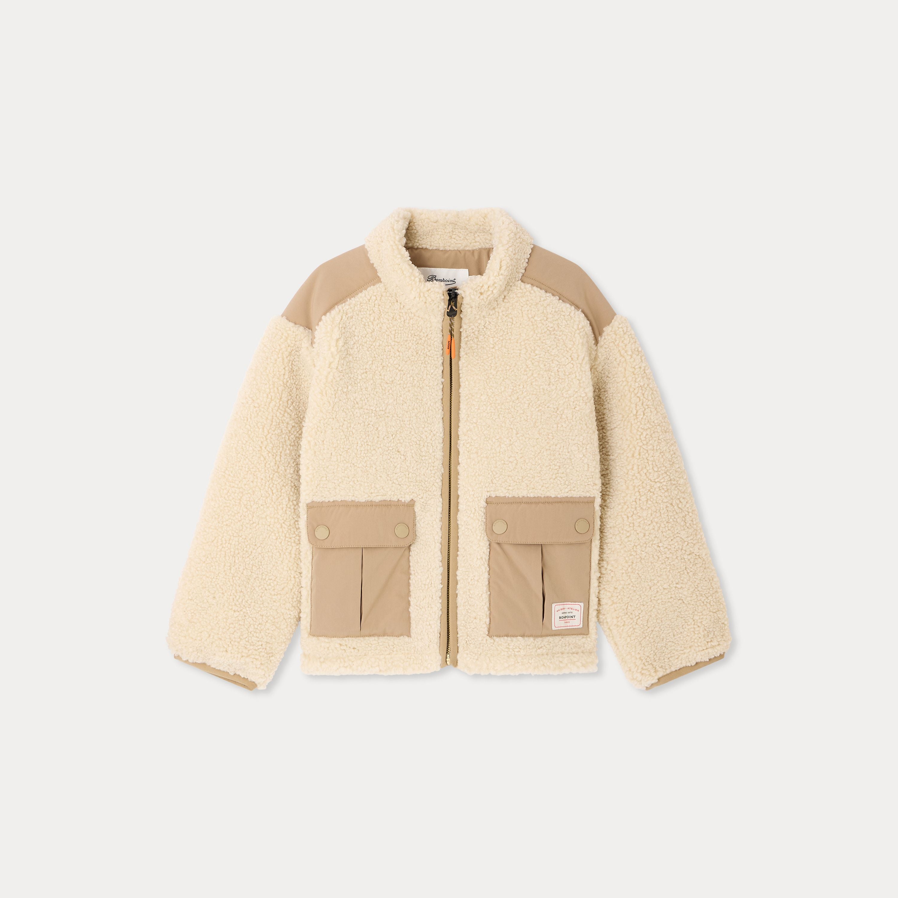Boys Beige Sherpa Coat