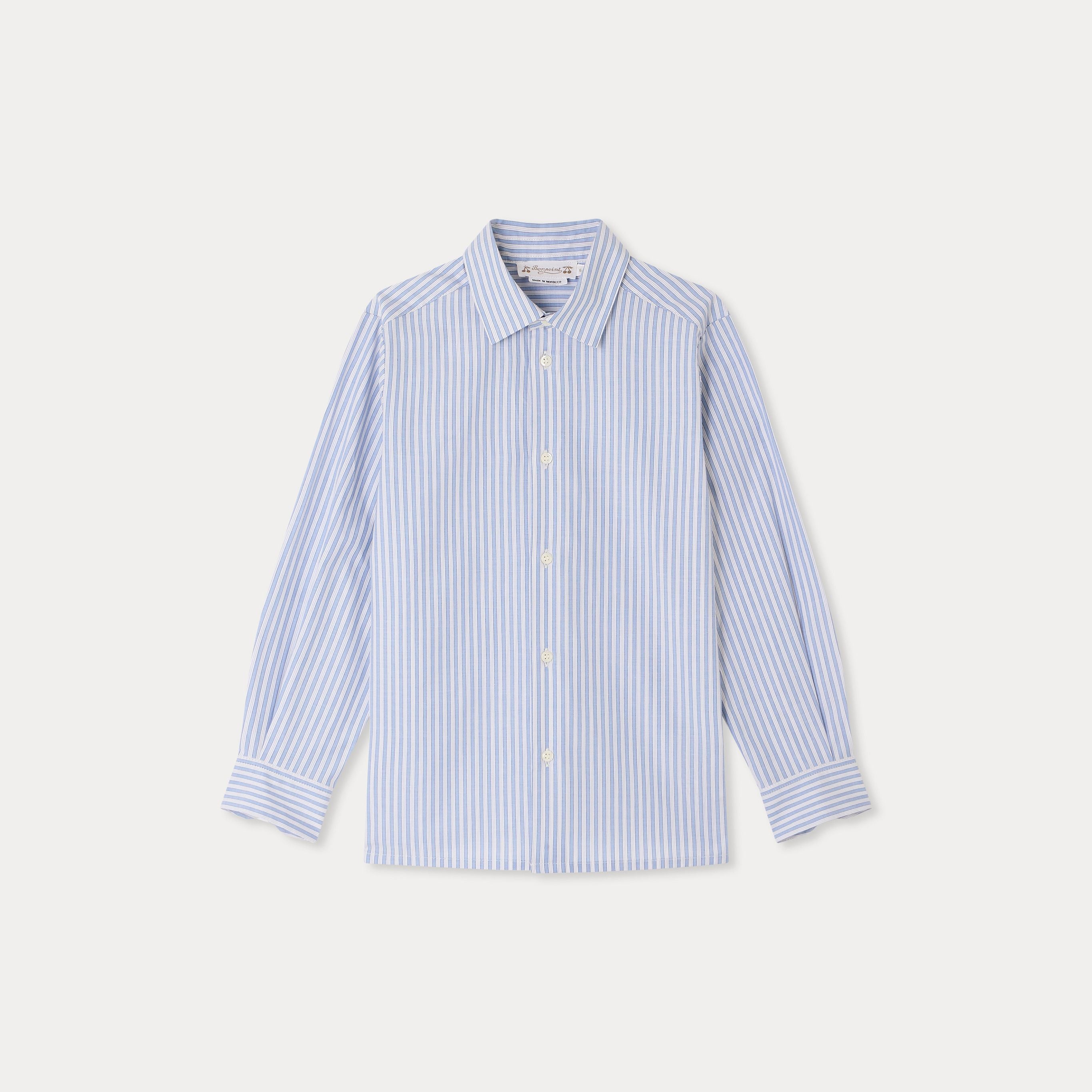 Boys Blue Stripes Cotton Shirt