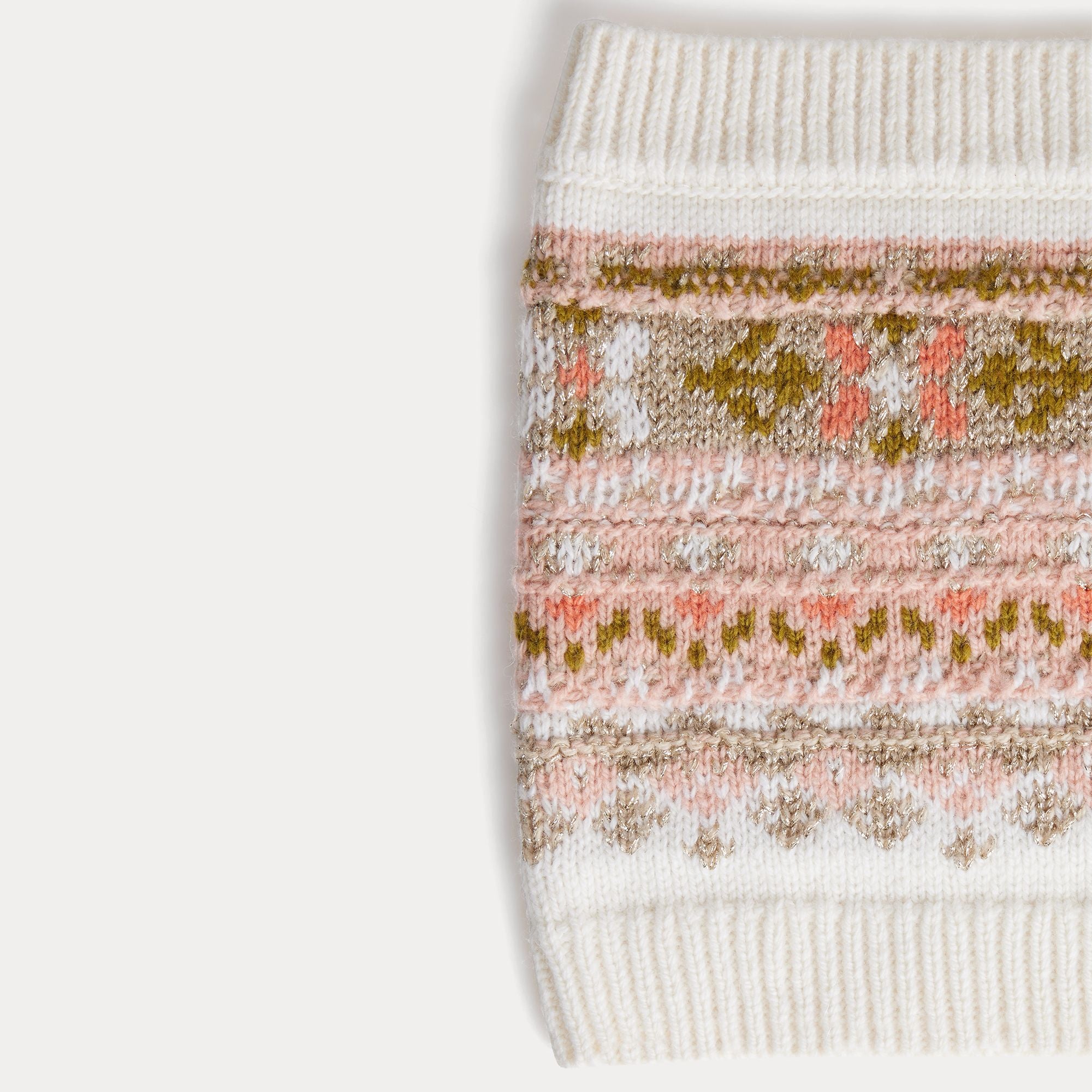 Foulard blanc en laine jacquard pour fille