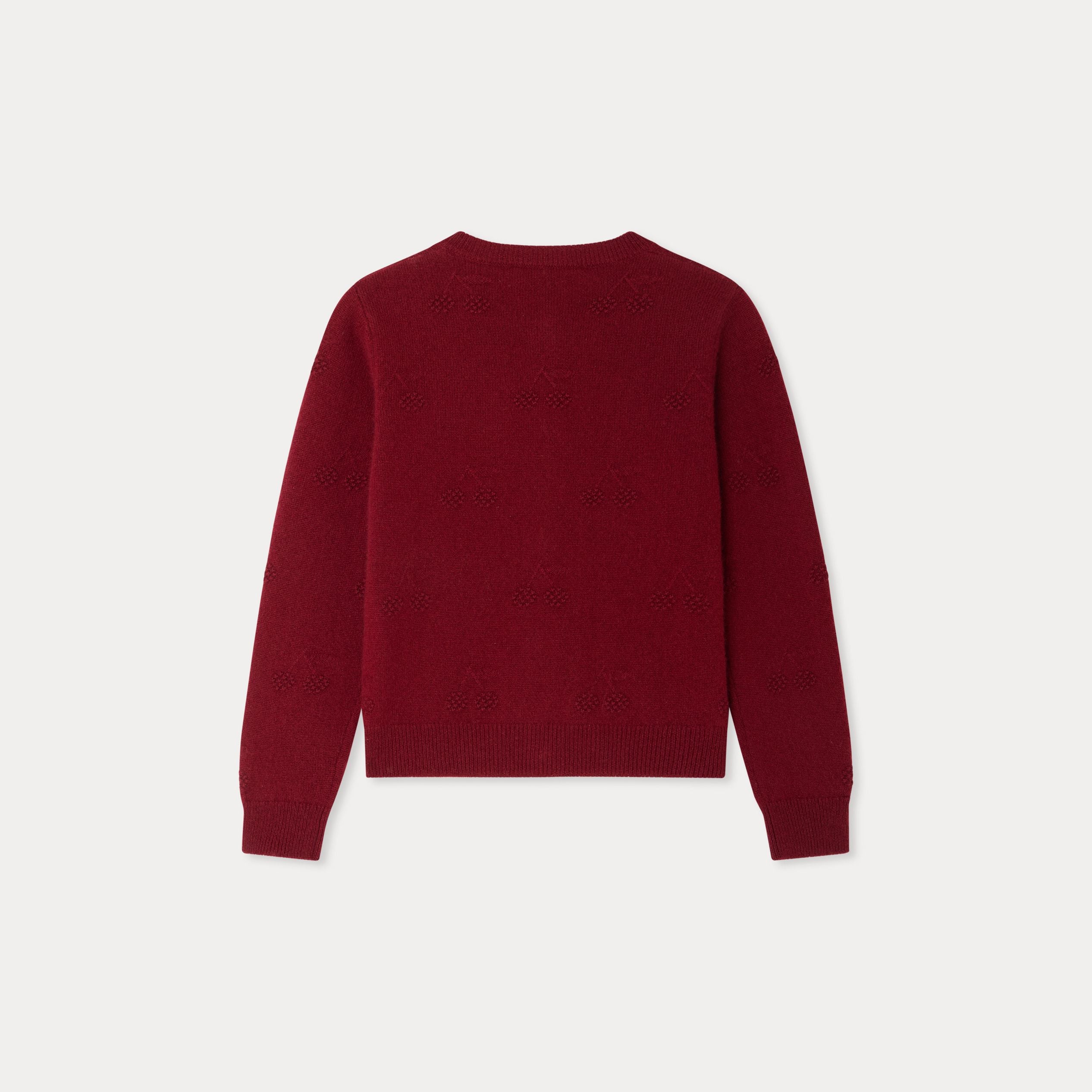 Girls Wine Red Cashmere Cardigan