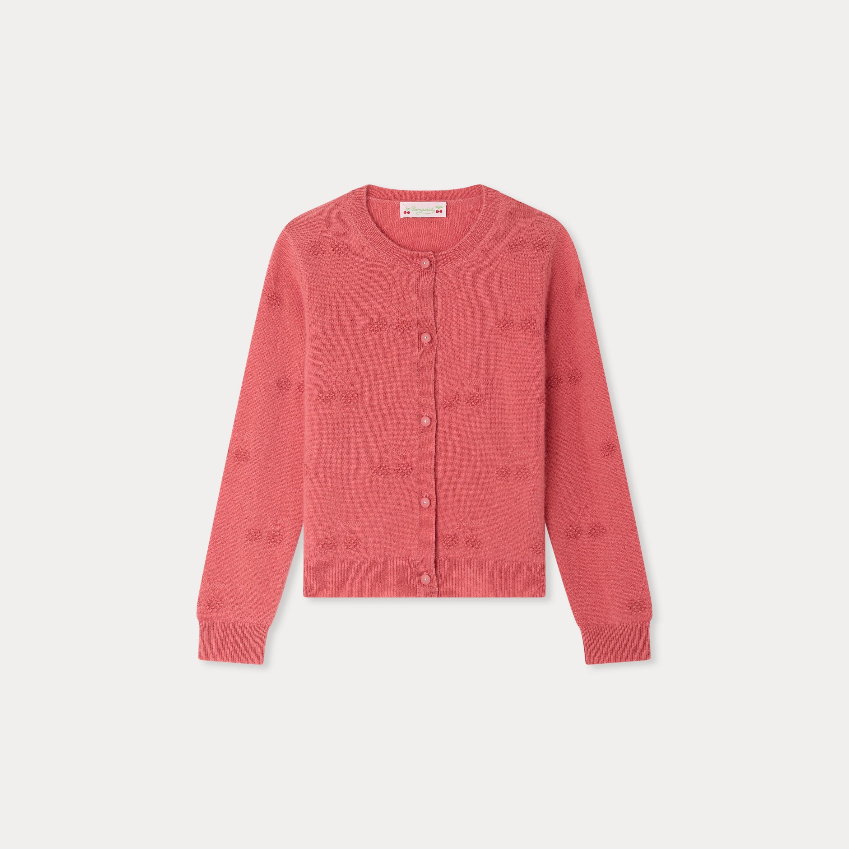 Cardigan en cachemire rose pour filles