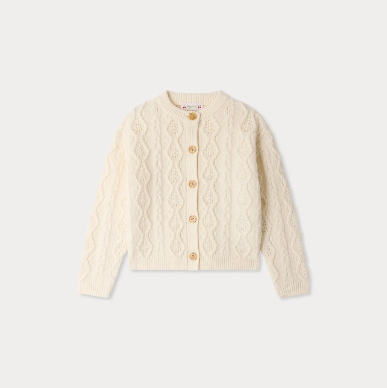 Gilet en laine tricoté torsadé blanc pour filles