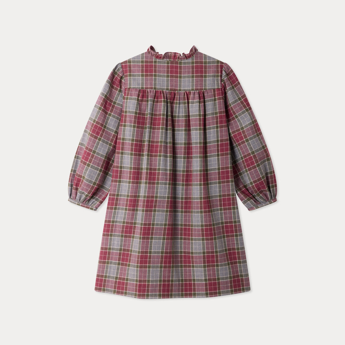 Girls Multicolor Check Cotton Dress