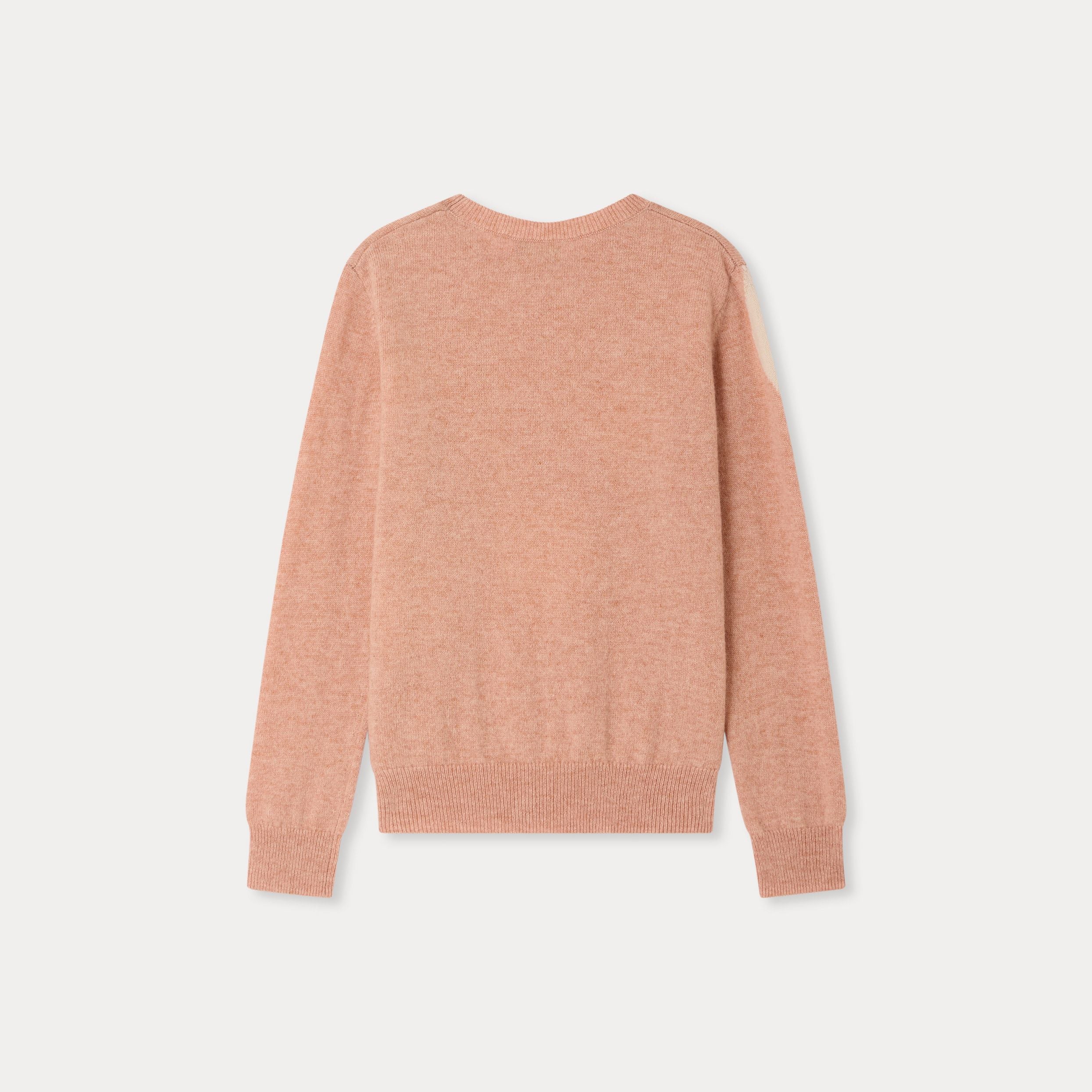 Girls Pink Cherry Jacquard Cashmere Sweater