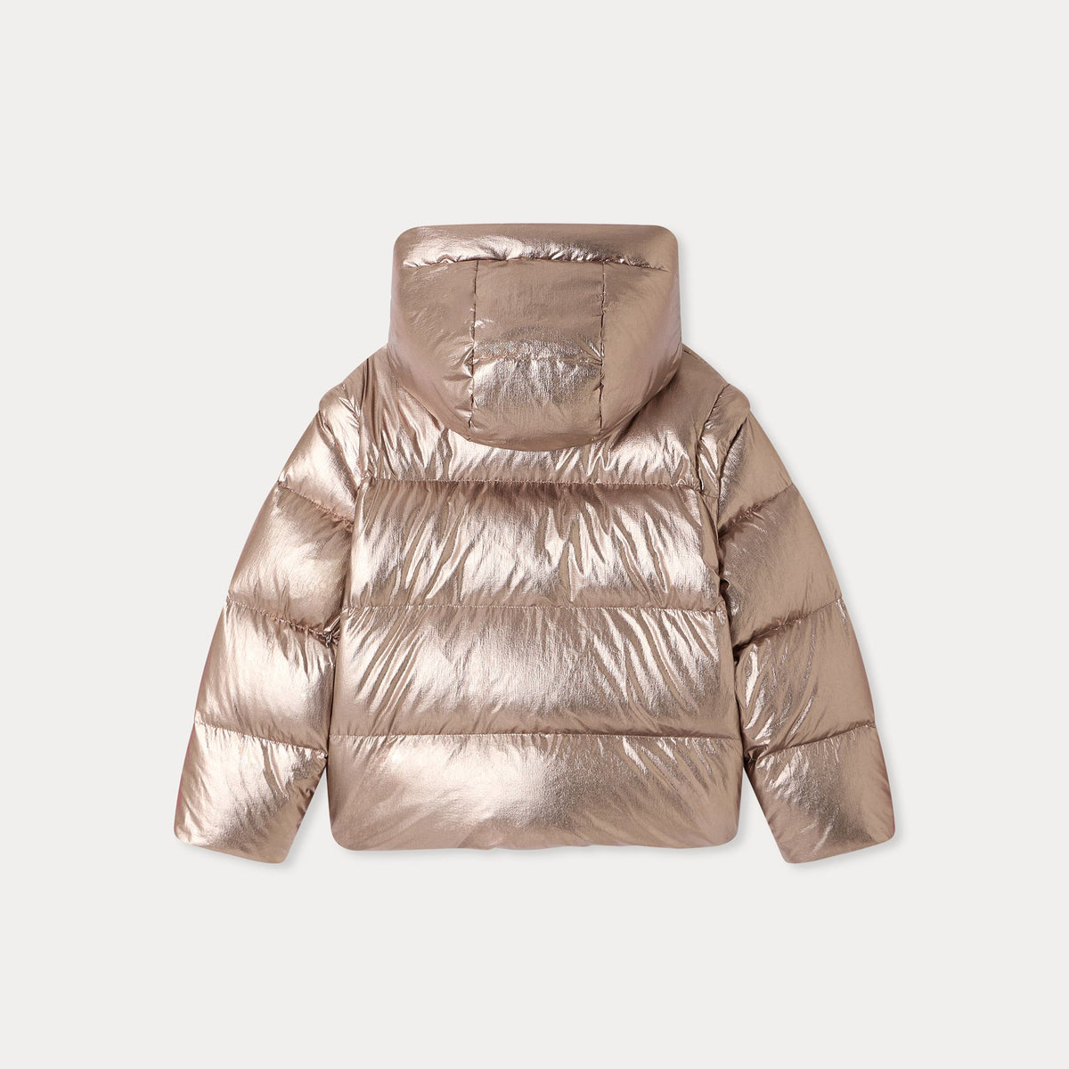 Girls Champagne Detachable Sleeves Padded Down Jacket