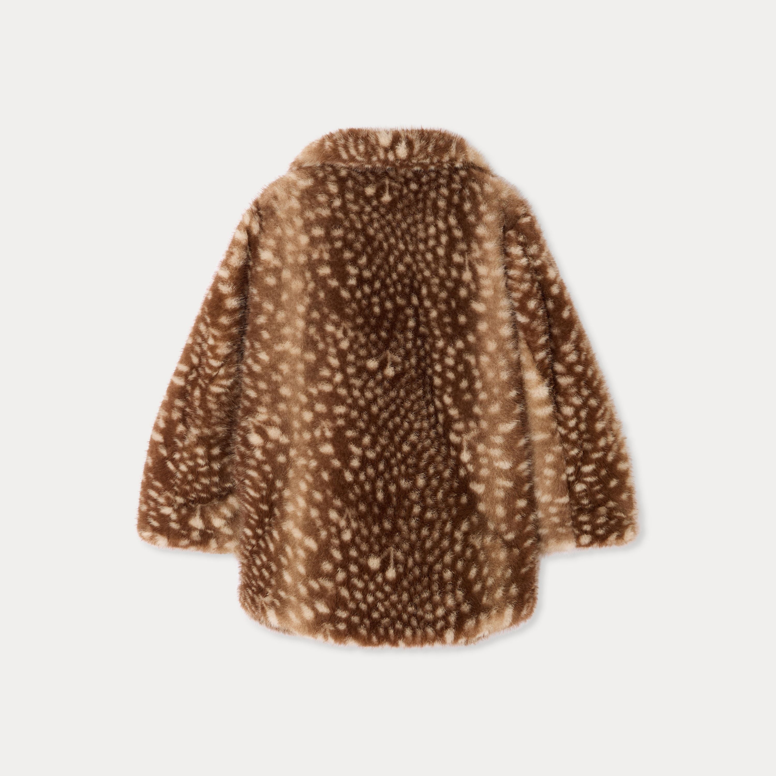 Manteau en fausse fourrure caramel pour fille