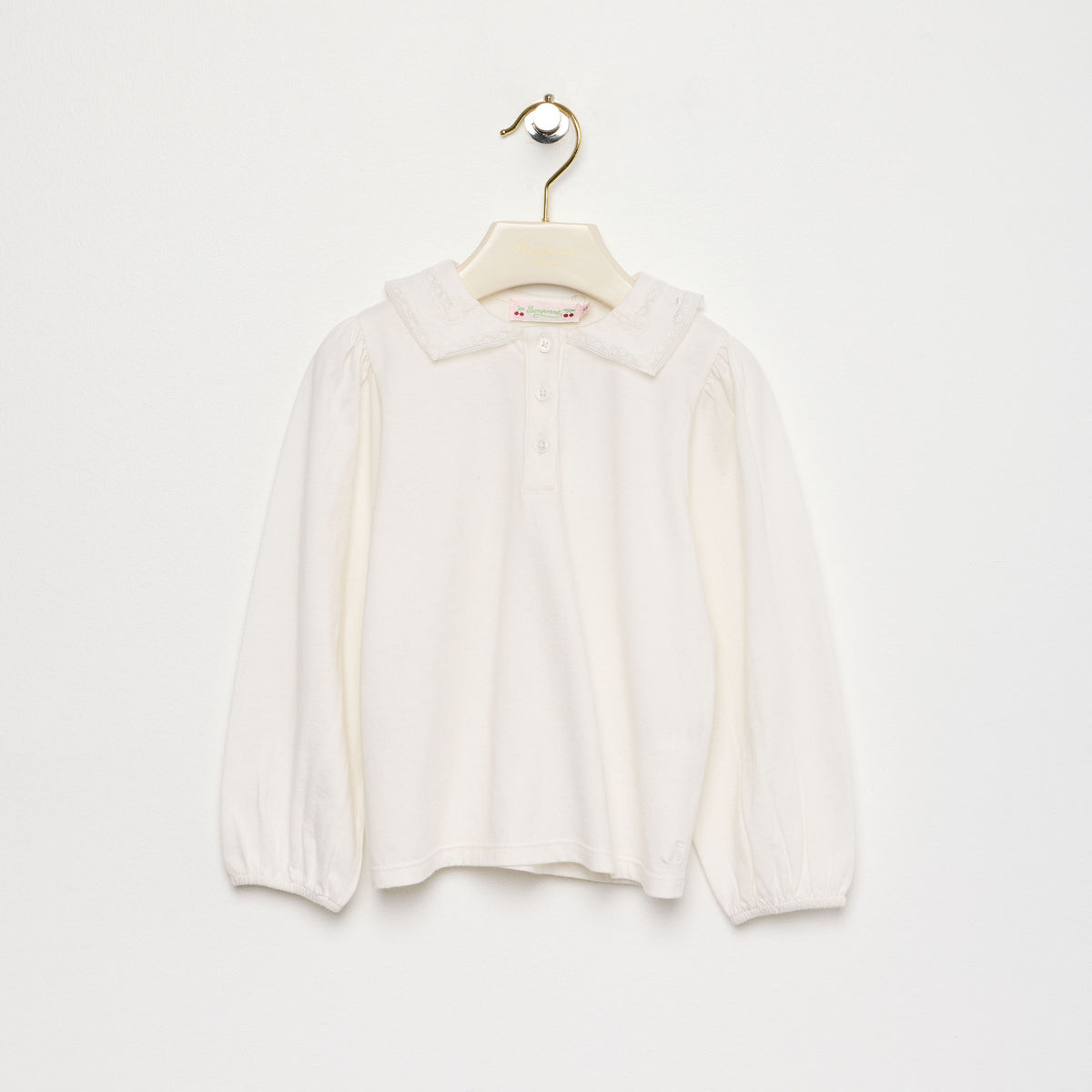 Girls White Cotton T-Shirt