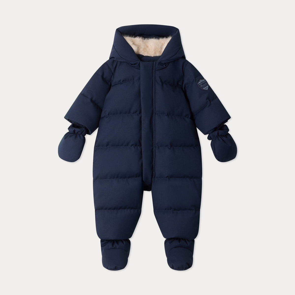 Baby Boys Navy Padded Down Babysuit