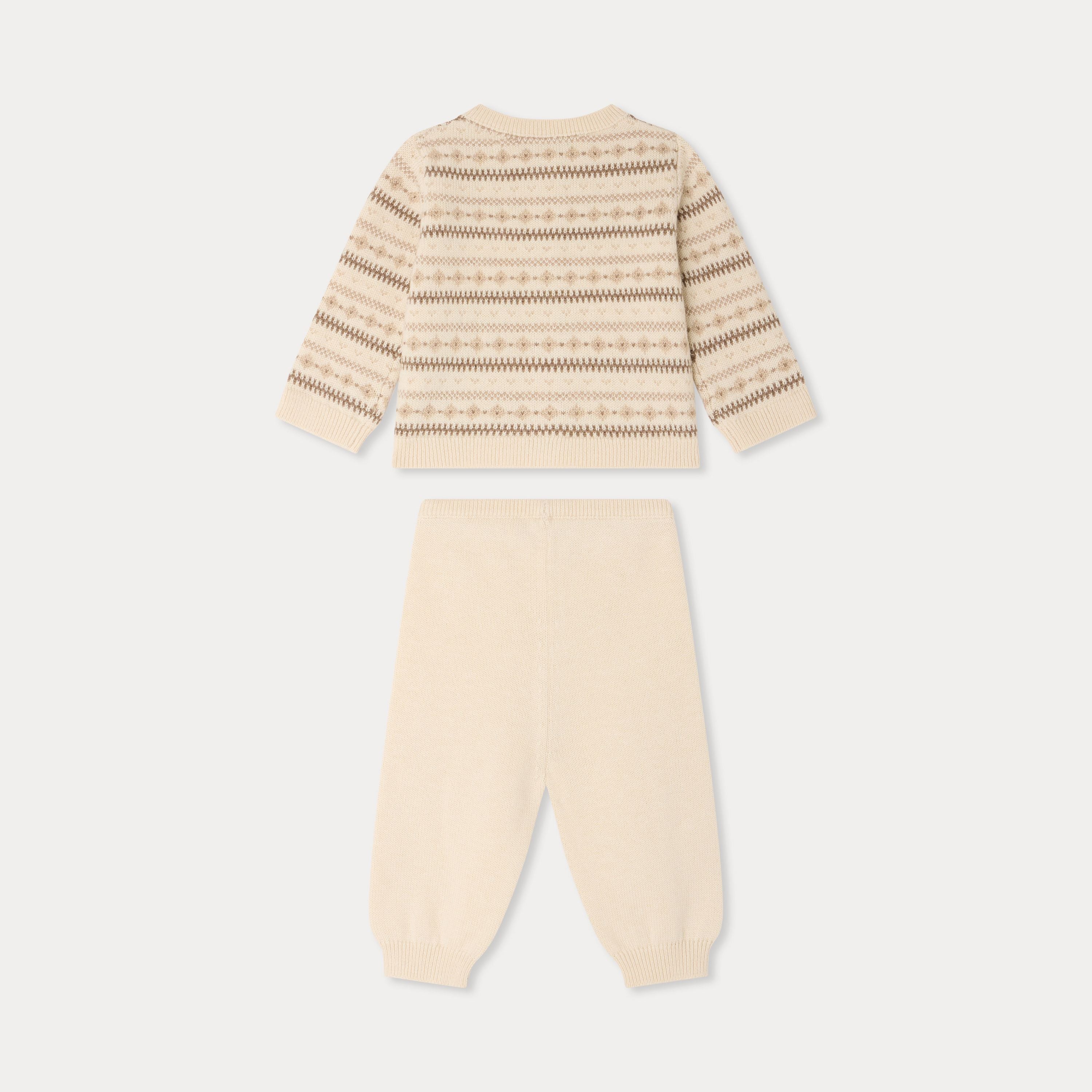 Baby Boys & Girls Beige Wool Knit Set