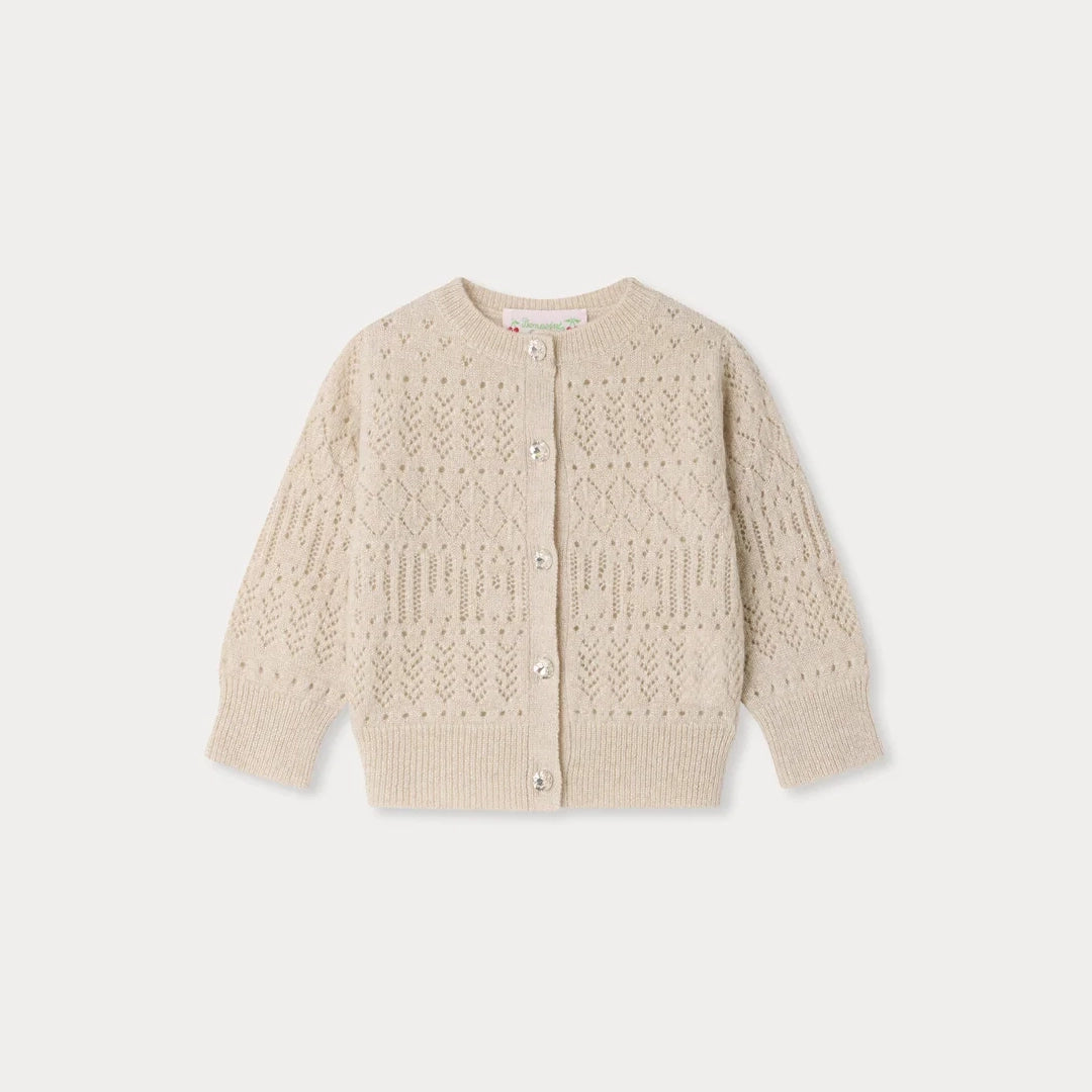 Gilet en cachemire beige pour bébés filles