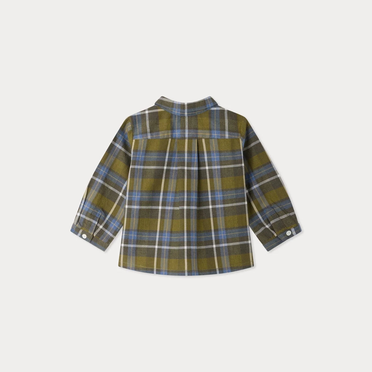 Baby Boys Khaki Check Cotton Shirt
