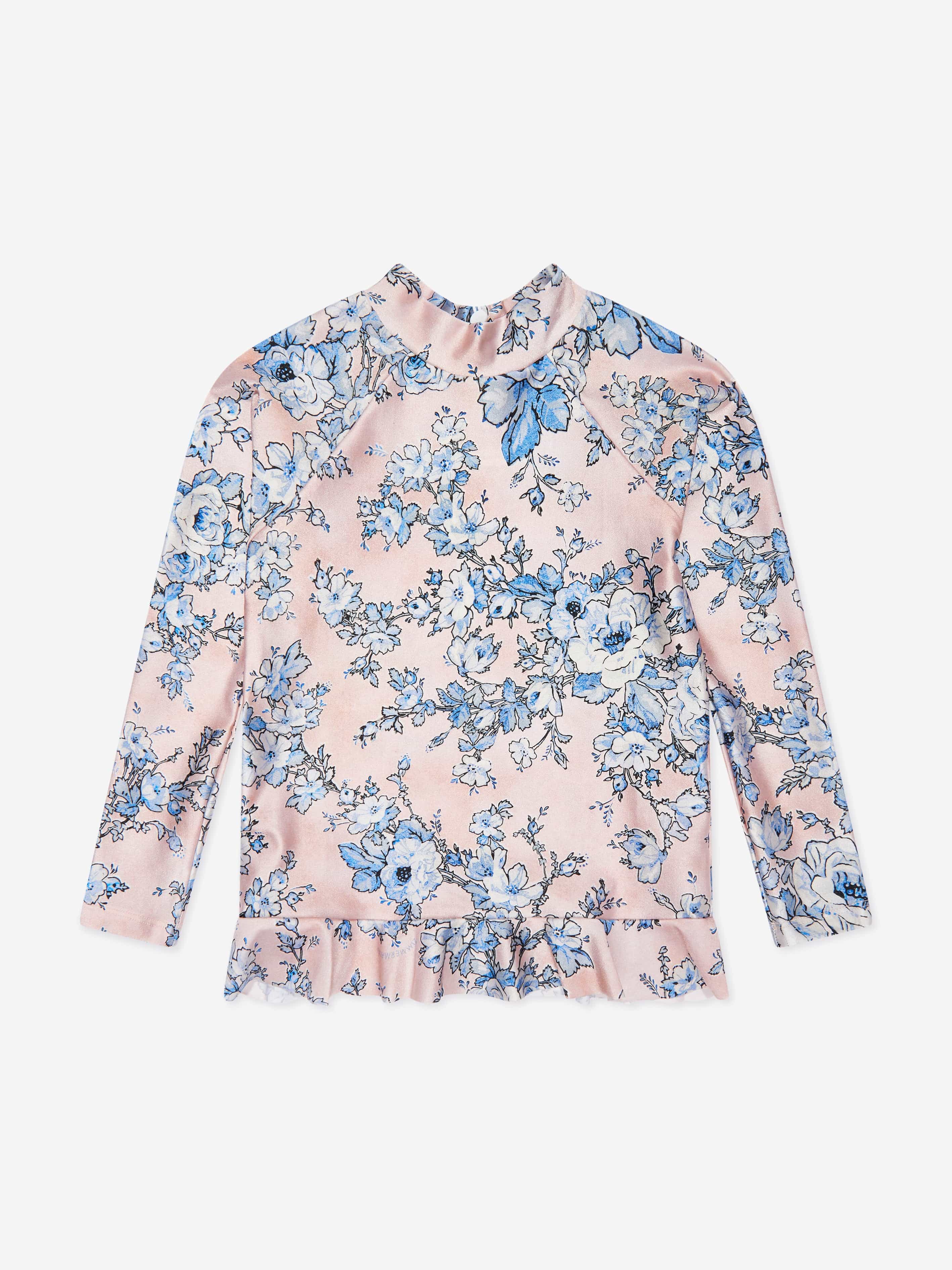 Zimmermann Girls Floral Halliday Fril Rashie in Multicolour