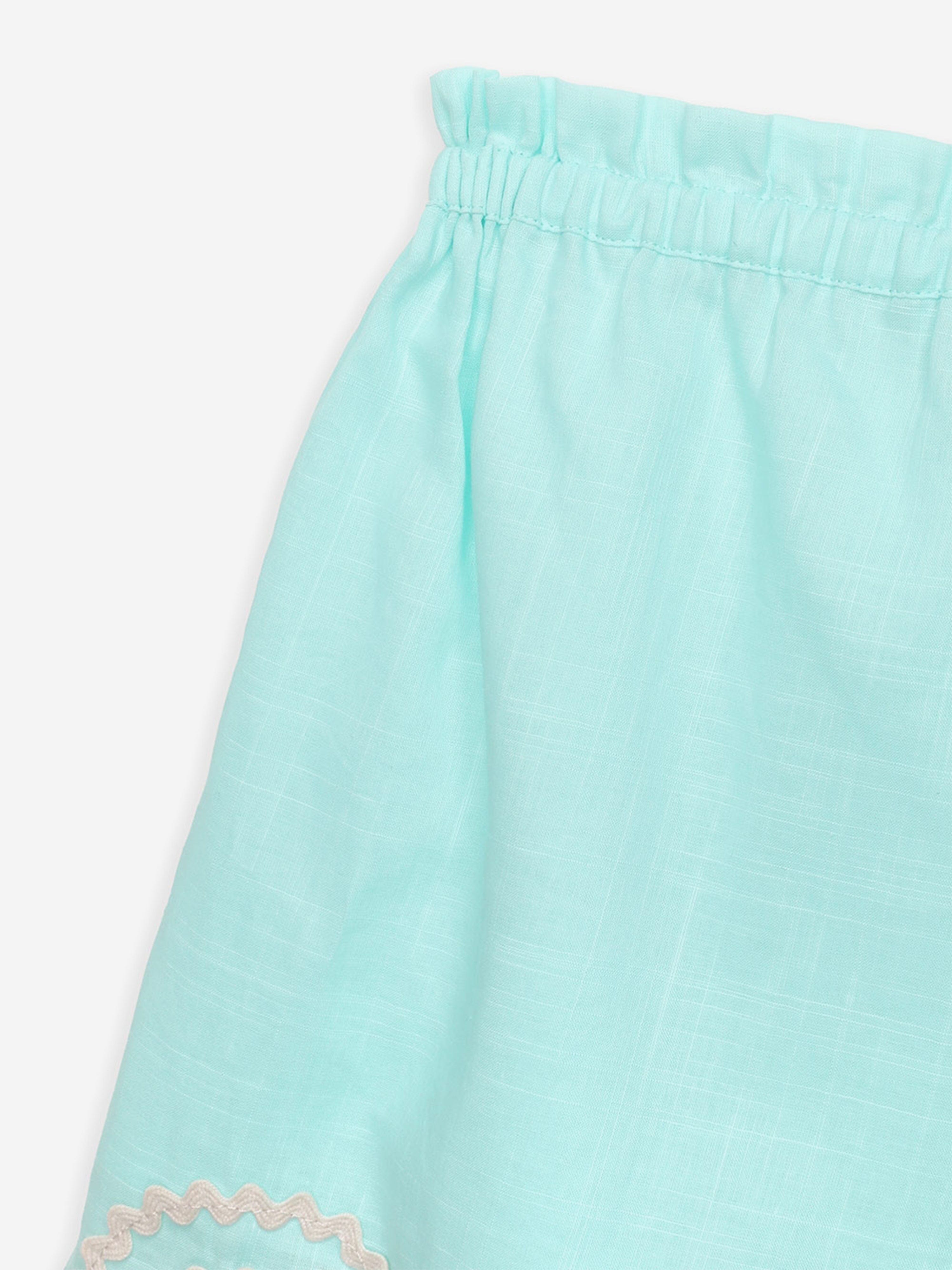 Zimmermann Girls Waverly Ric Rac Shorts in Blue