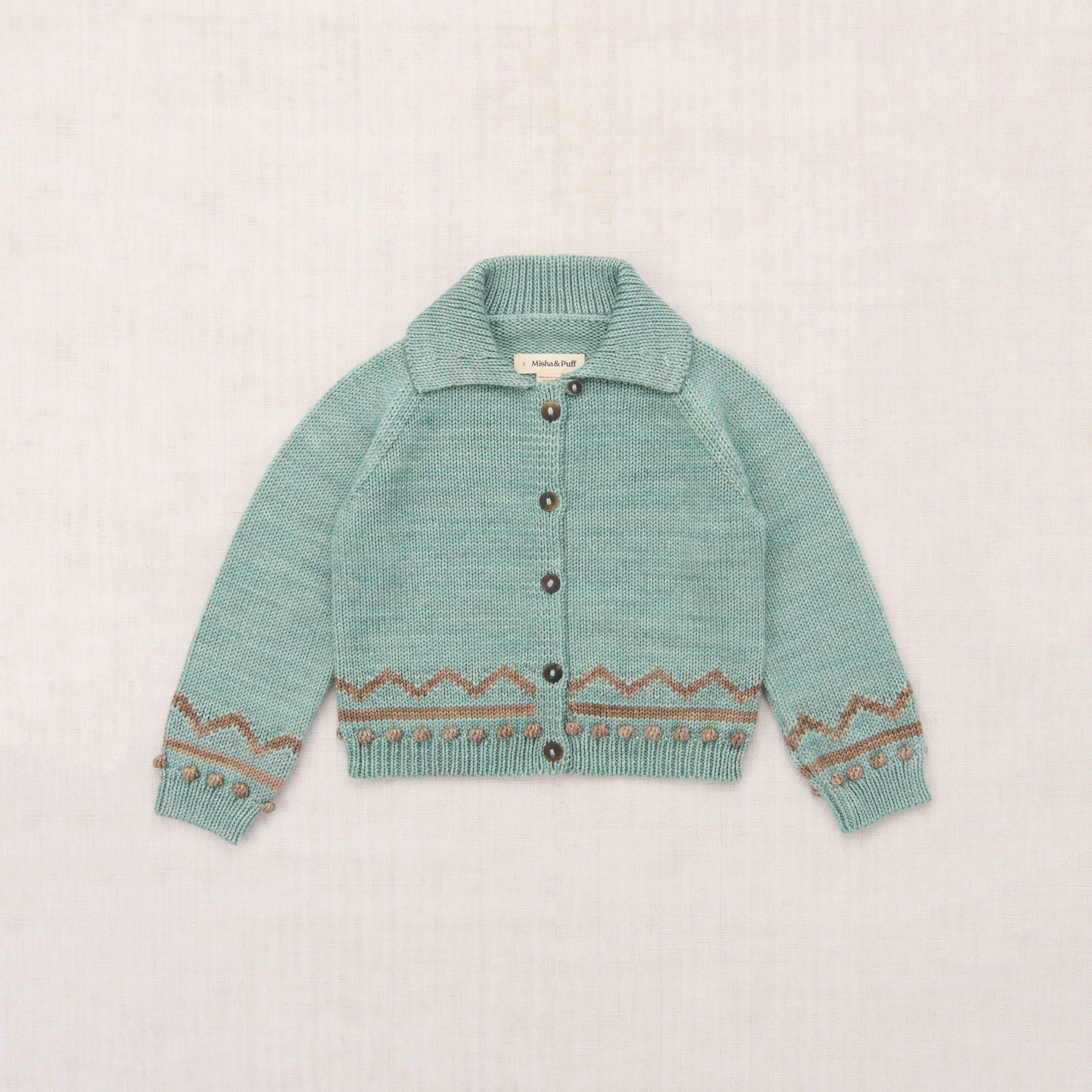 Boys & Girls Green Knit Wool Cardigan