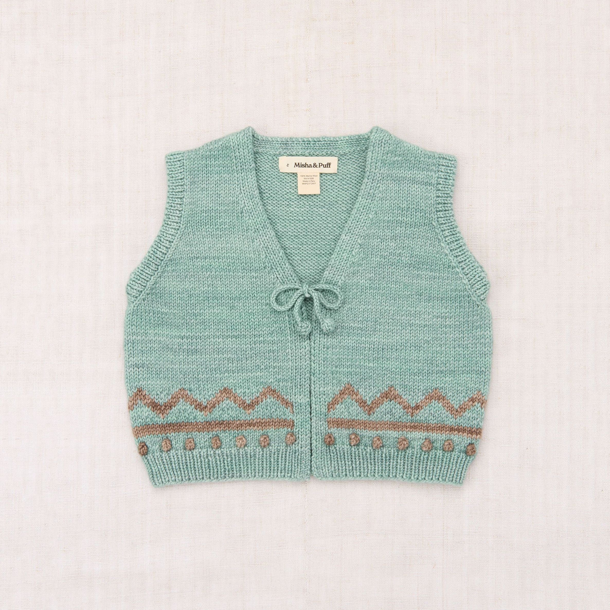 Boys & Girls Green Knit Wool Gilet