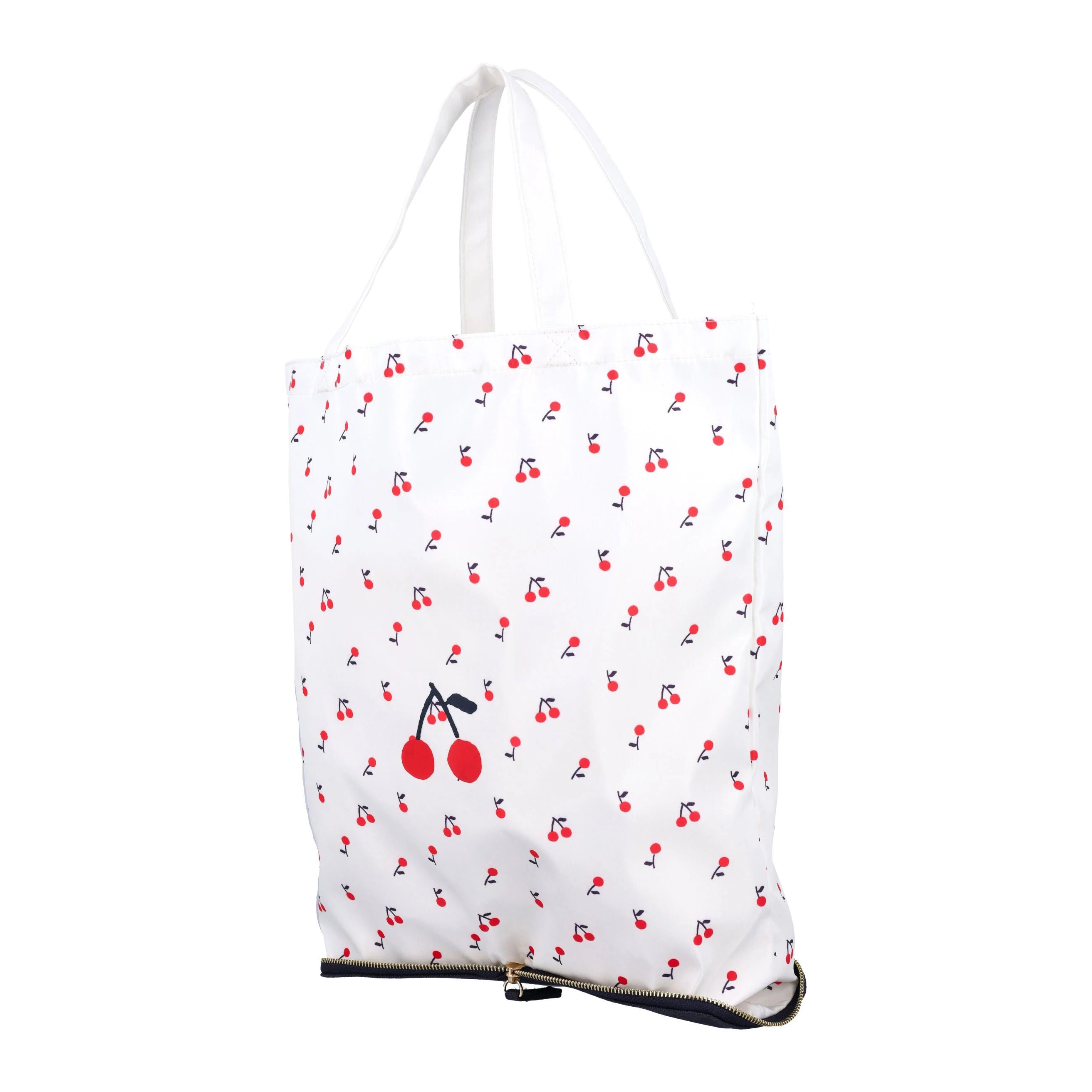 White Cherry Printed Packable Tote Bag(高33x宽35x深12cm)