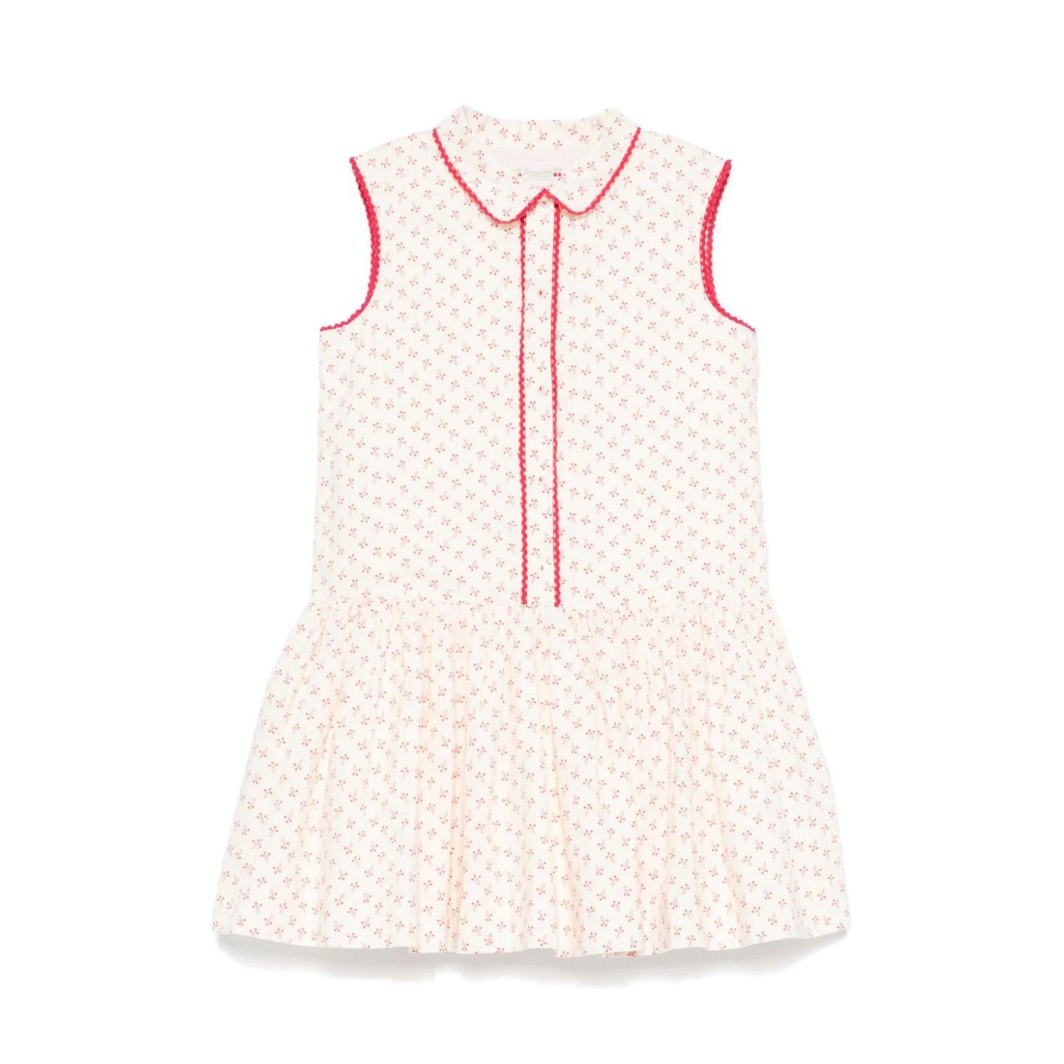 Girls Beige Cherry Cotton Dress