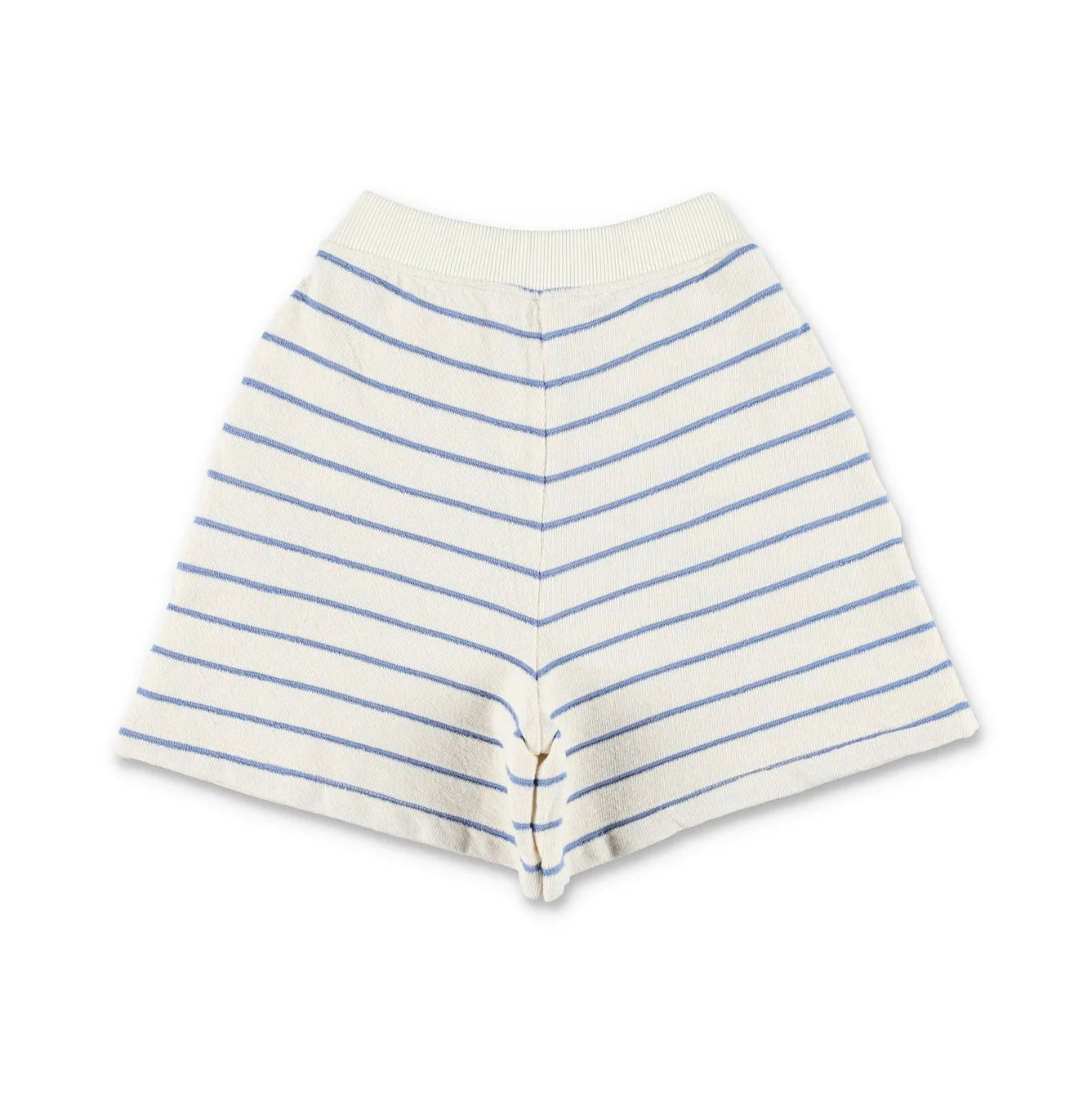 Girls White Stripes Cotton Shorts