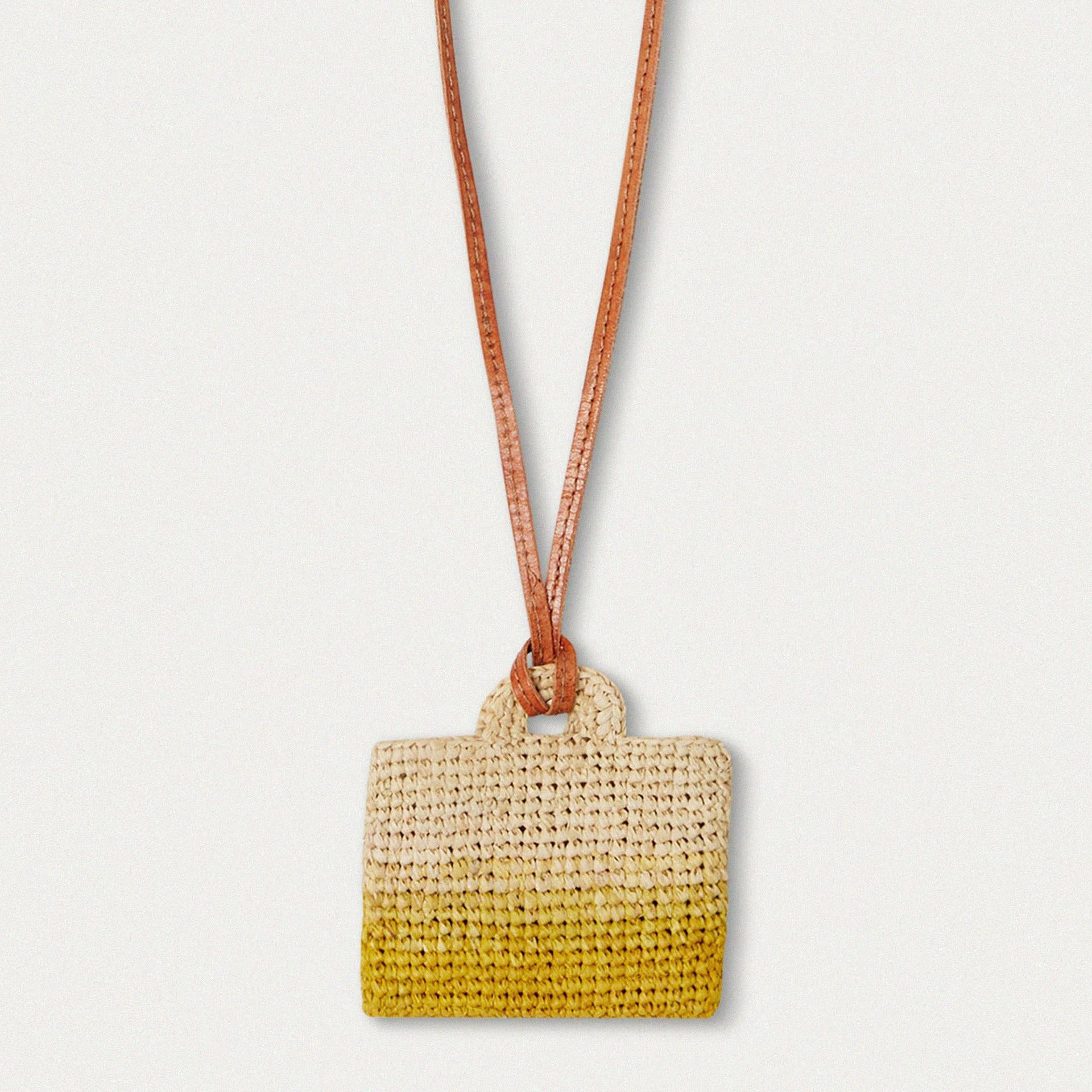 Gradient-Dyed Raffia Mini Bag Ornament