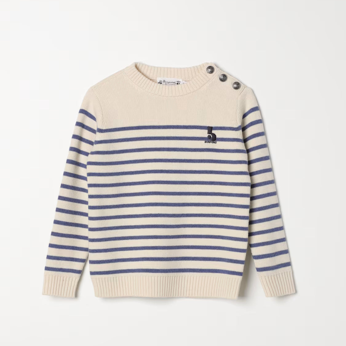 Boys Blue Stripes Wool Sweater