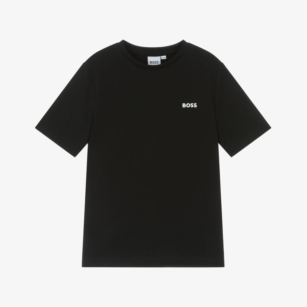 Boys Black Cotton T-Shirt