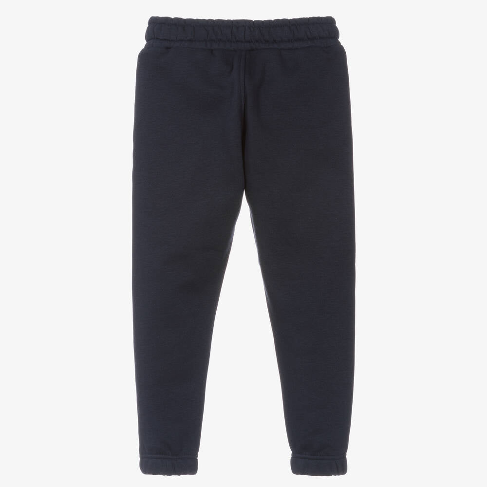 Boys Navy Logo Cotton Trousers
