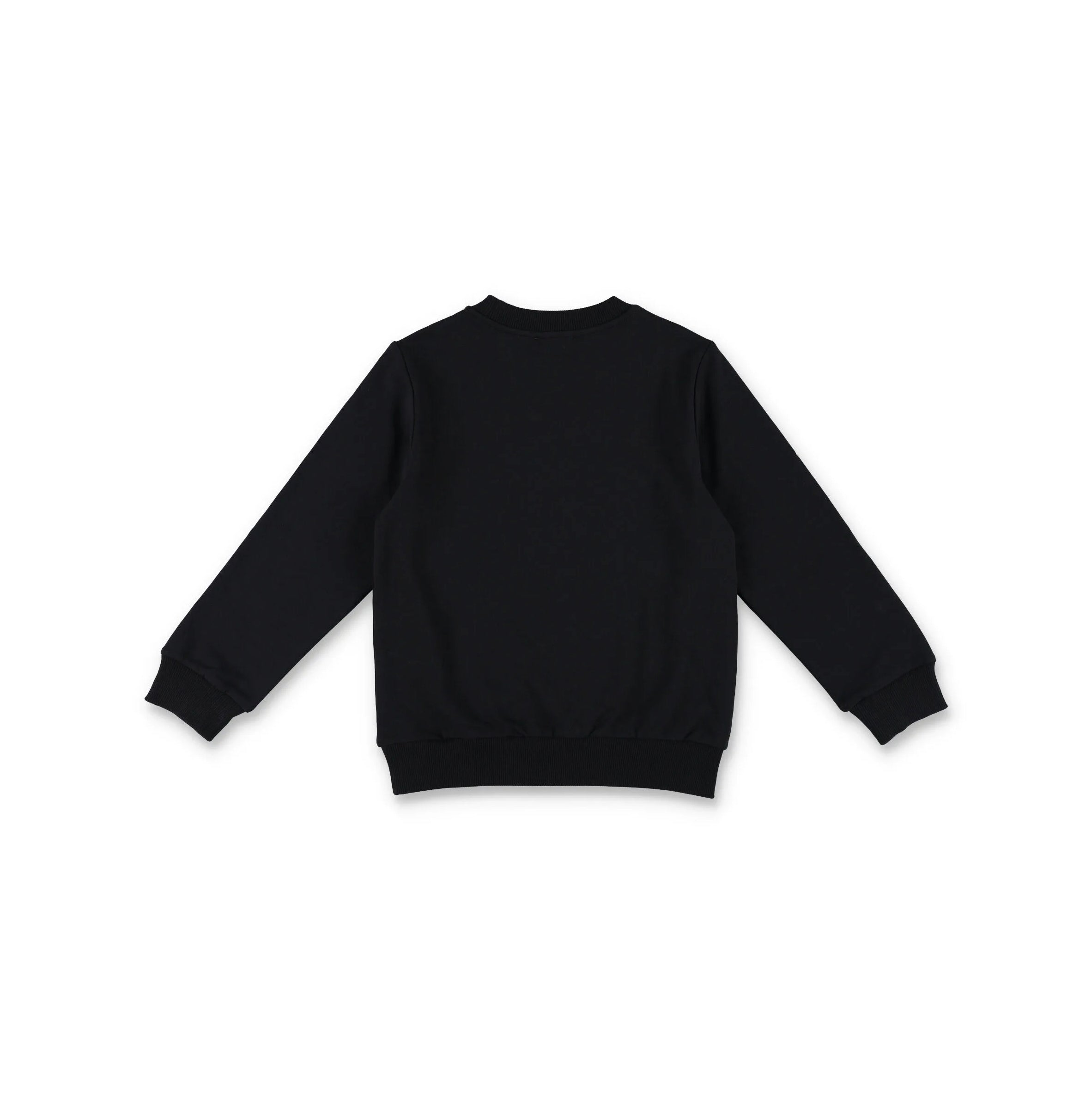 Boys & Girls Black Logo Cotton Sweatshirt
