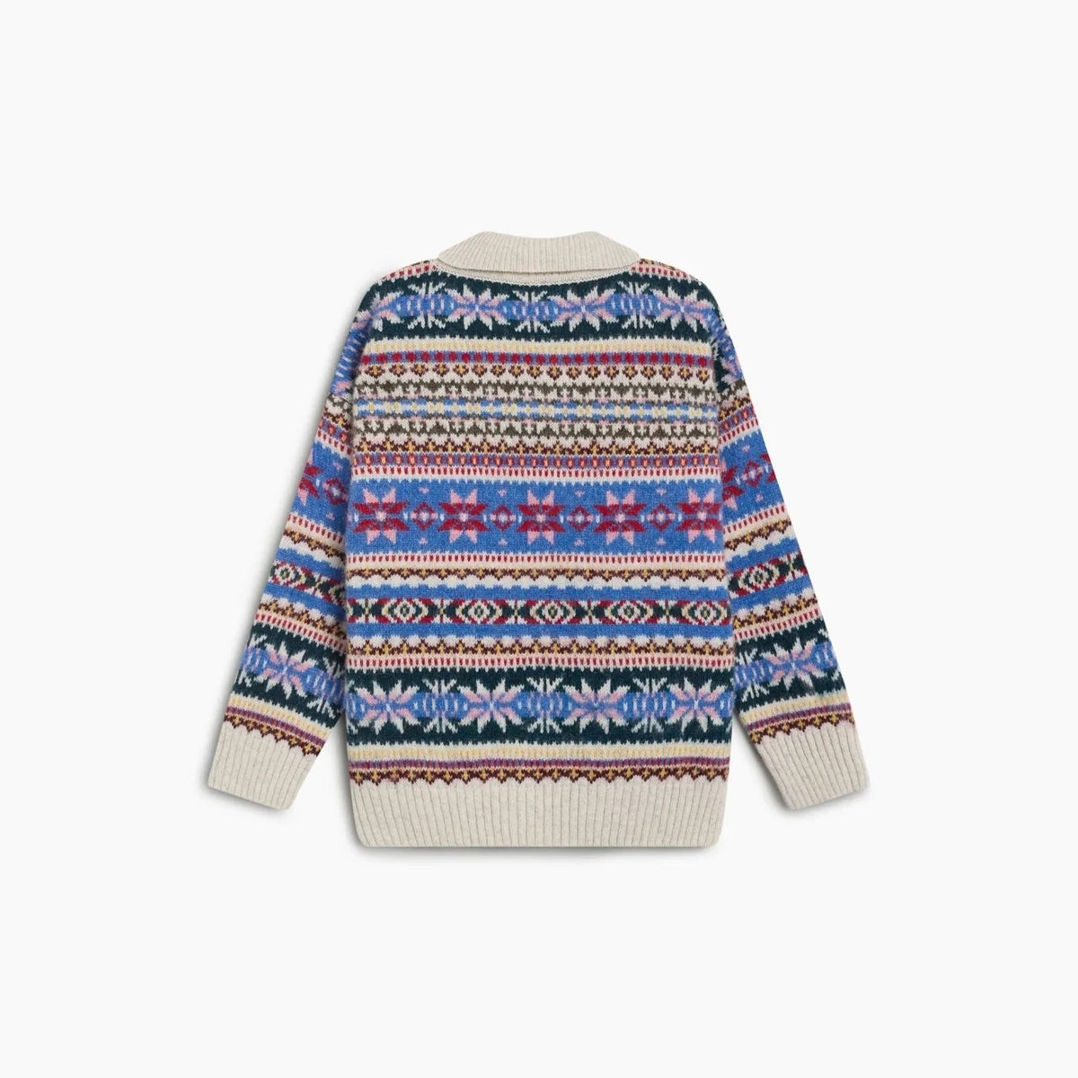 Boys & Girls Multicolor Jacquard Cotton Knit Sweater