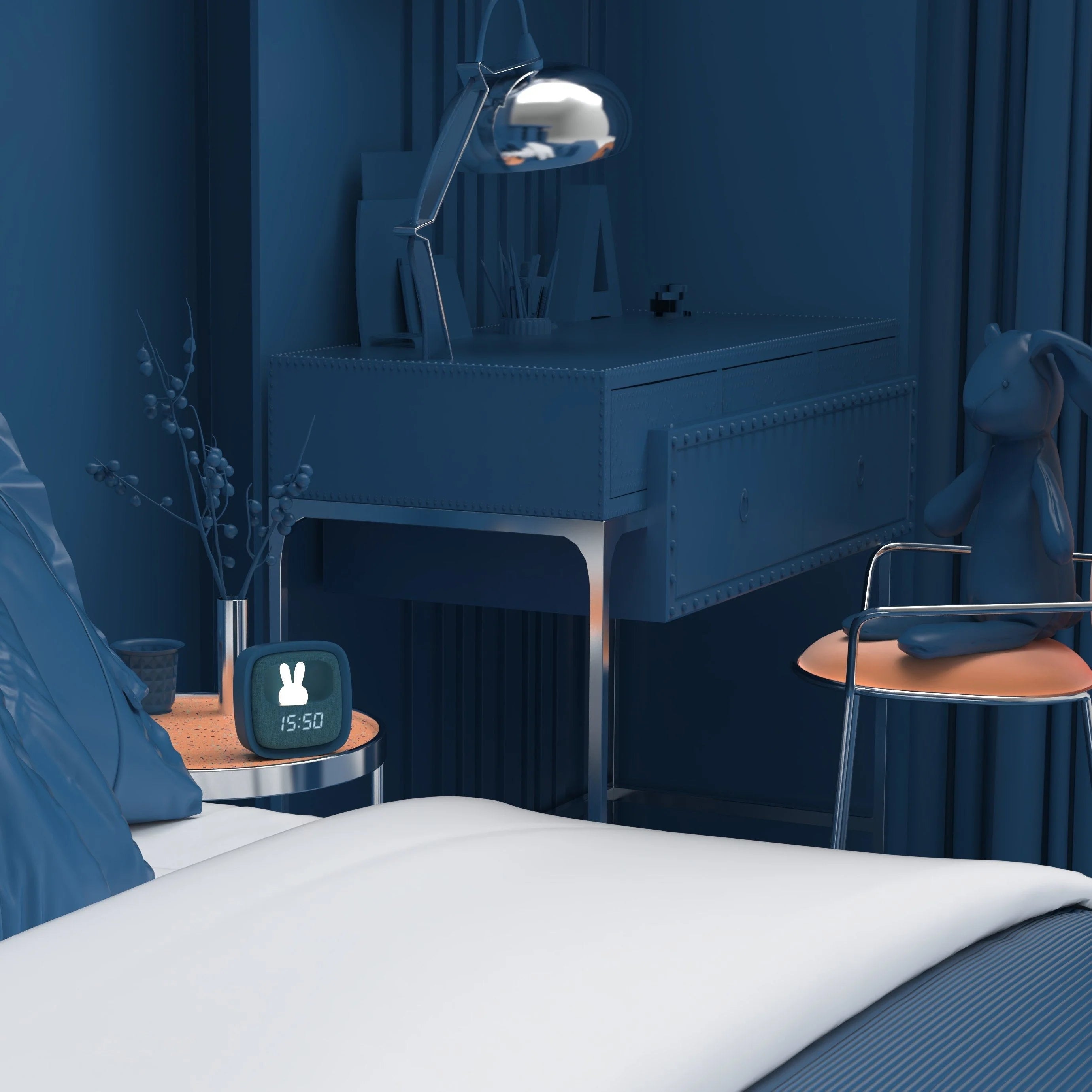 Dark Blue Billy Clock
