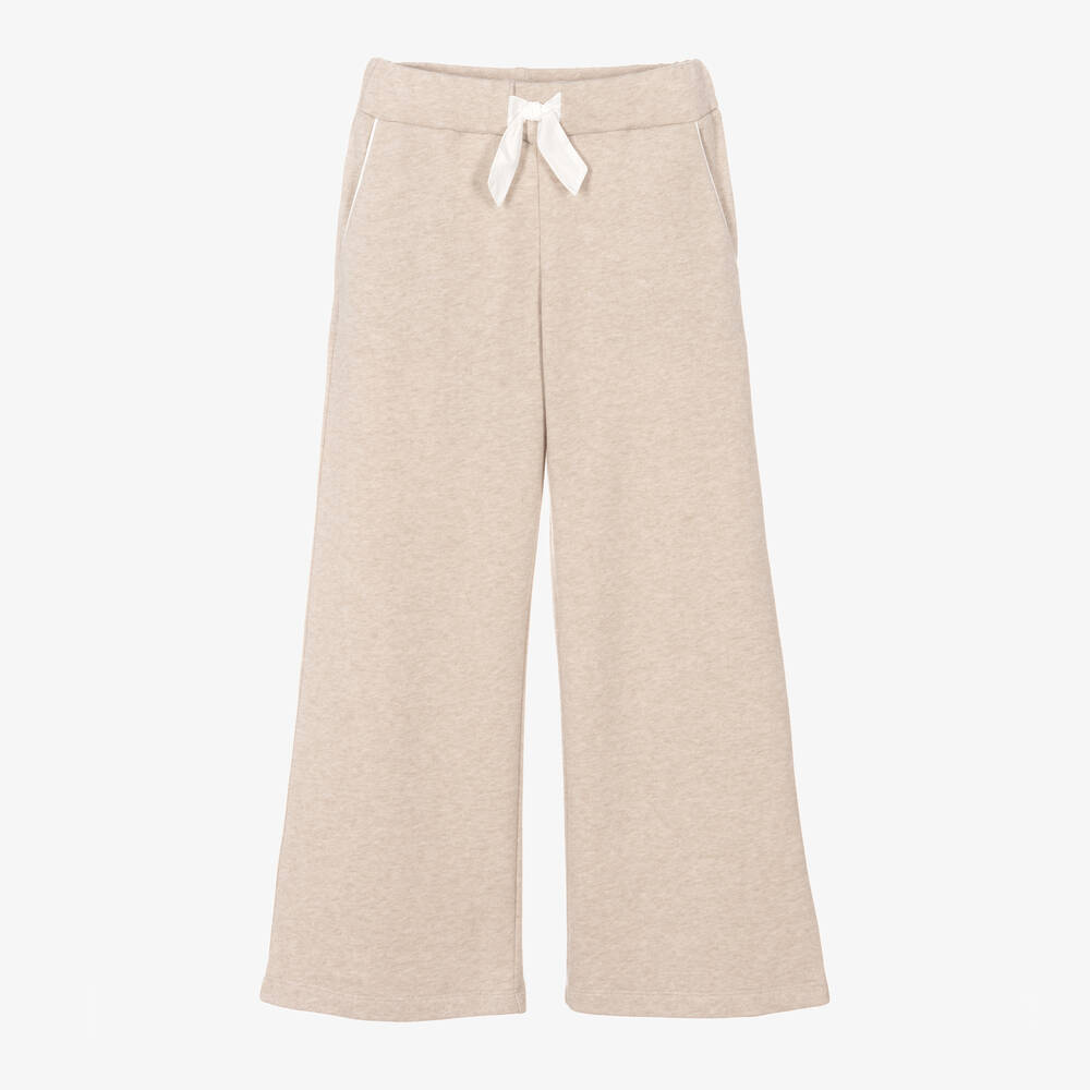 Girls Beige Cotton Trousers