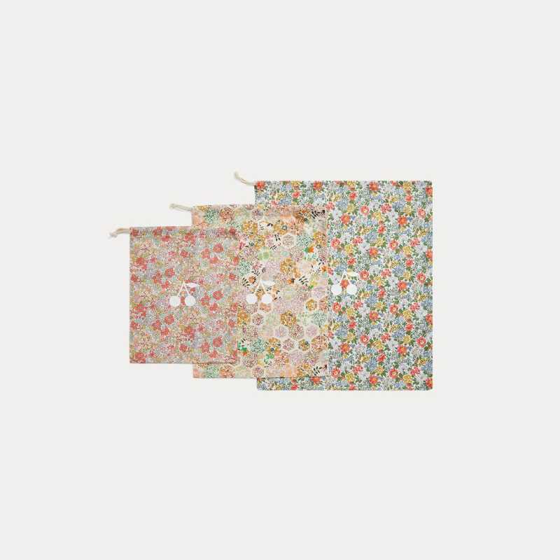 Pochettes fleuries multicolores (lot de 3)