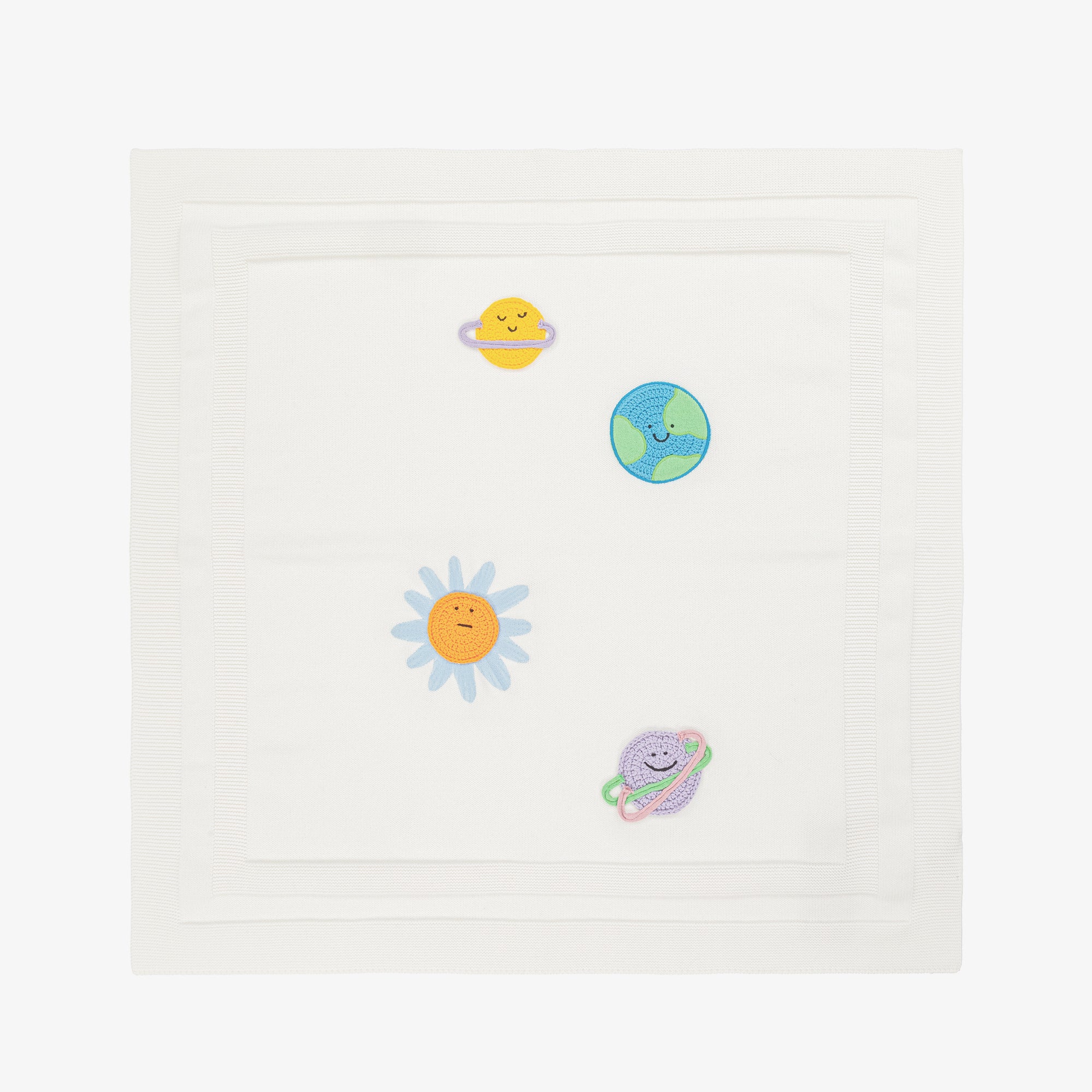 Baby Boys & Girls Ivory Planet Knit Cotton Blanket (78cm)