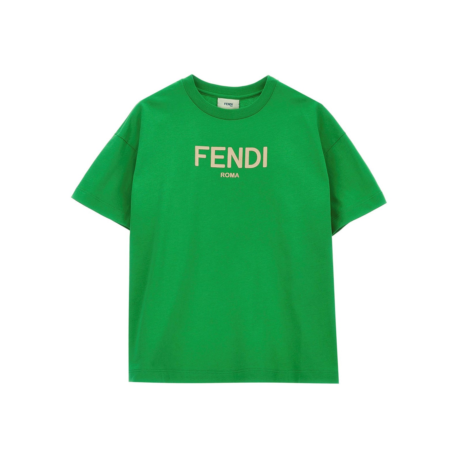 Boys & Girls Green Logo Cotton T-Shirt