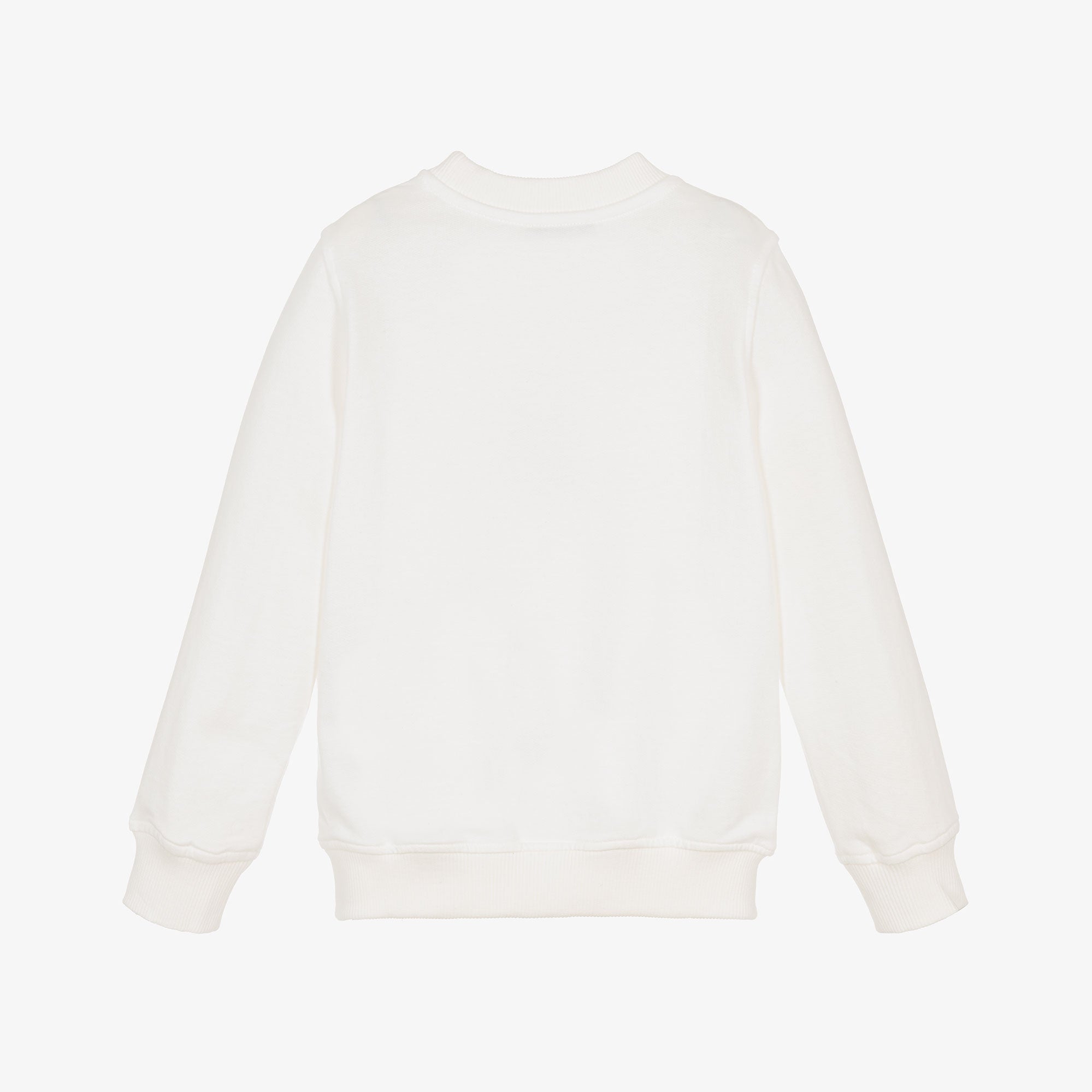 Boys & Girls White Bear Printed Cotton Sweatshirt