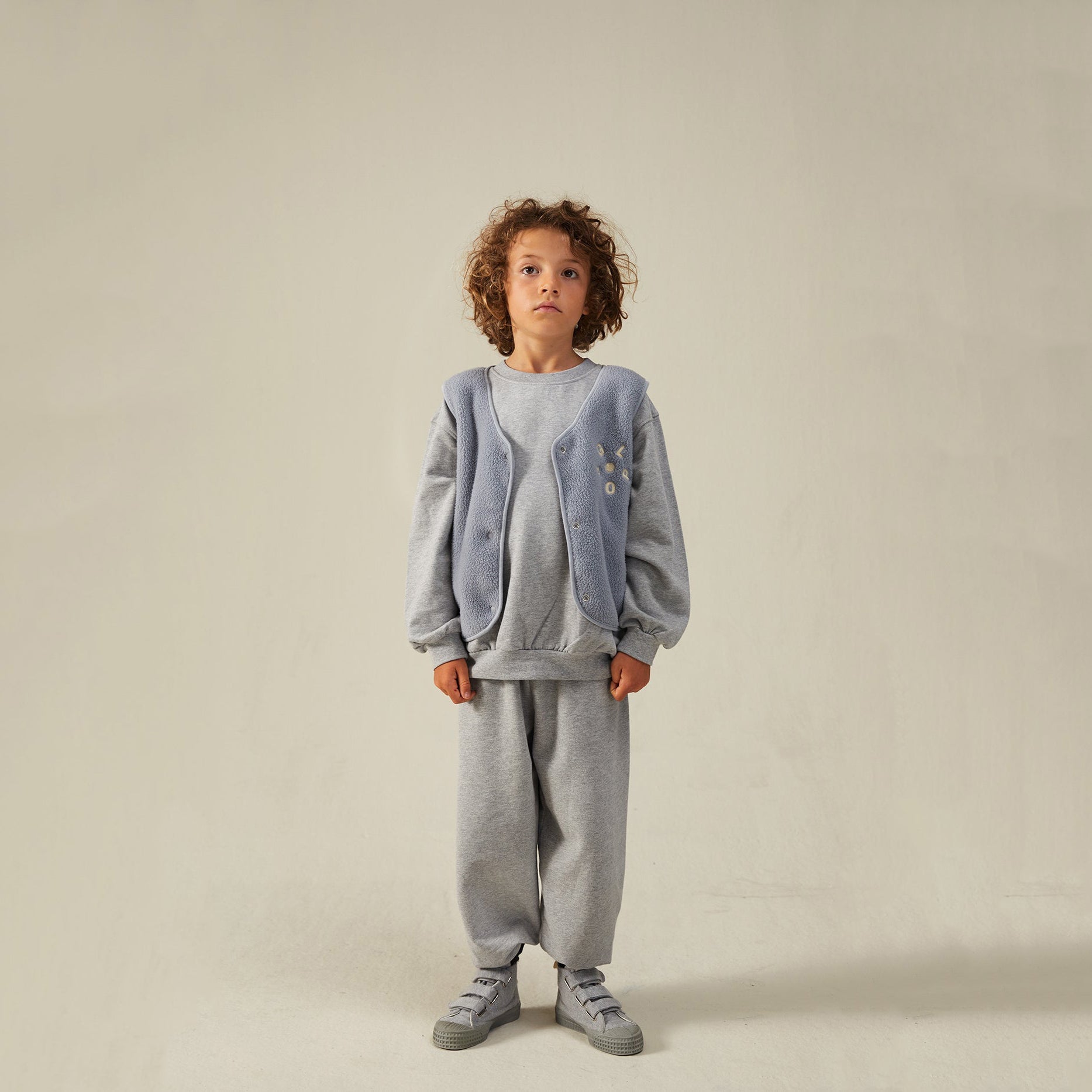 Boys & Girls Grey Blue Fleece Gilet