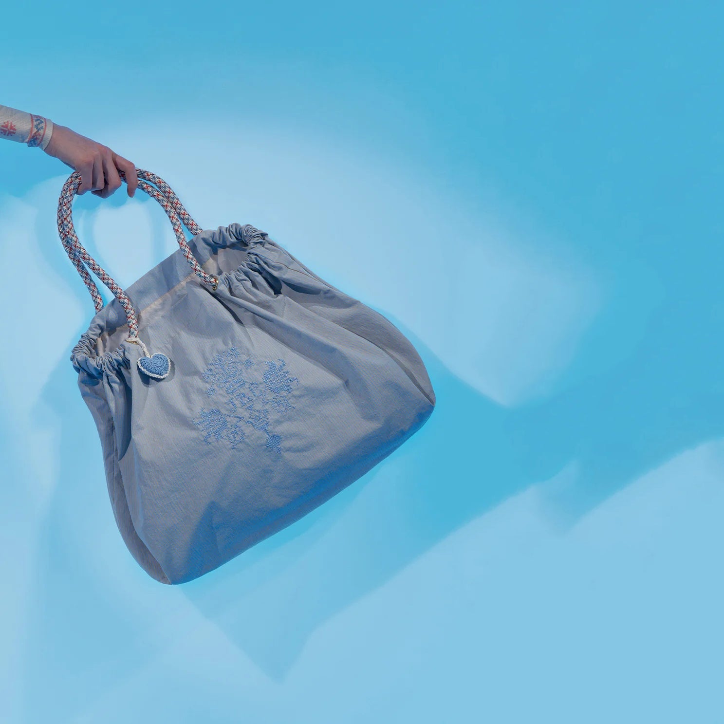 Girls Light Blue Stripes Ballet Handbag(长x高:66x38cm)