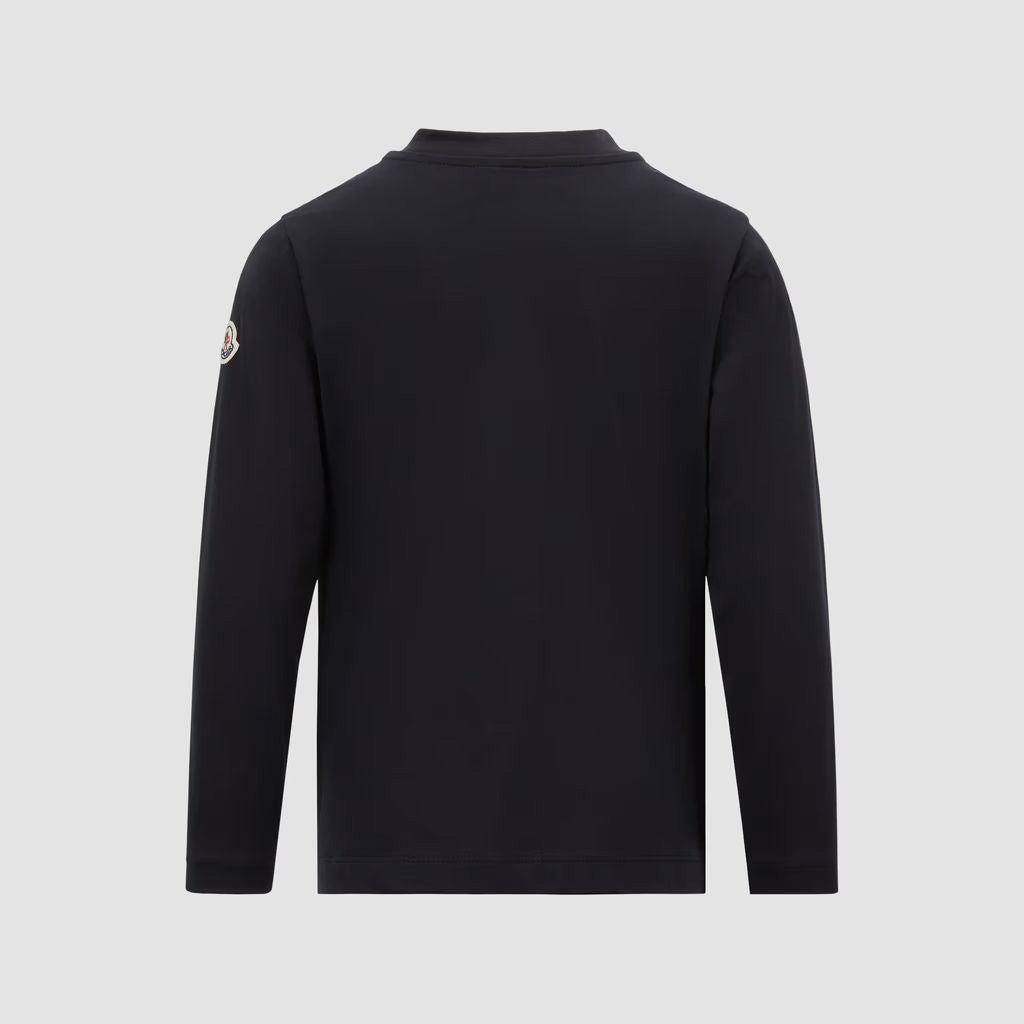 Boys Navy Embroidered Logo Cotton T-Shirt