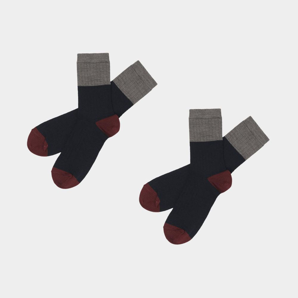 Women Navy Wool Socks(2 Pack)