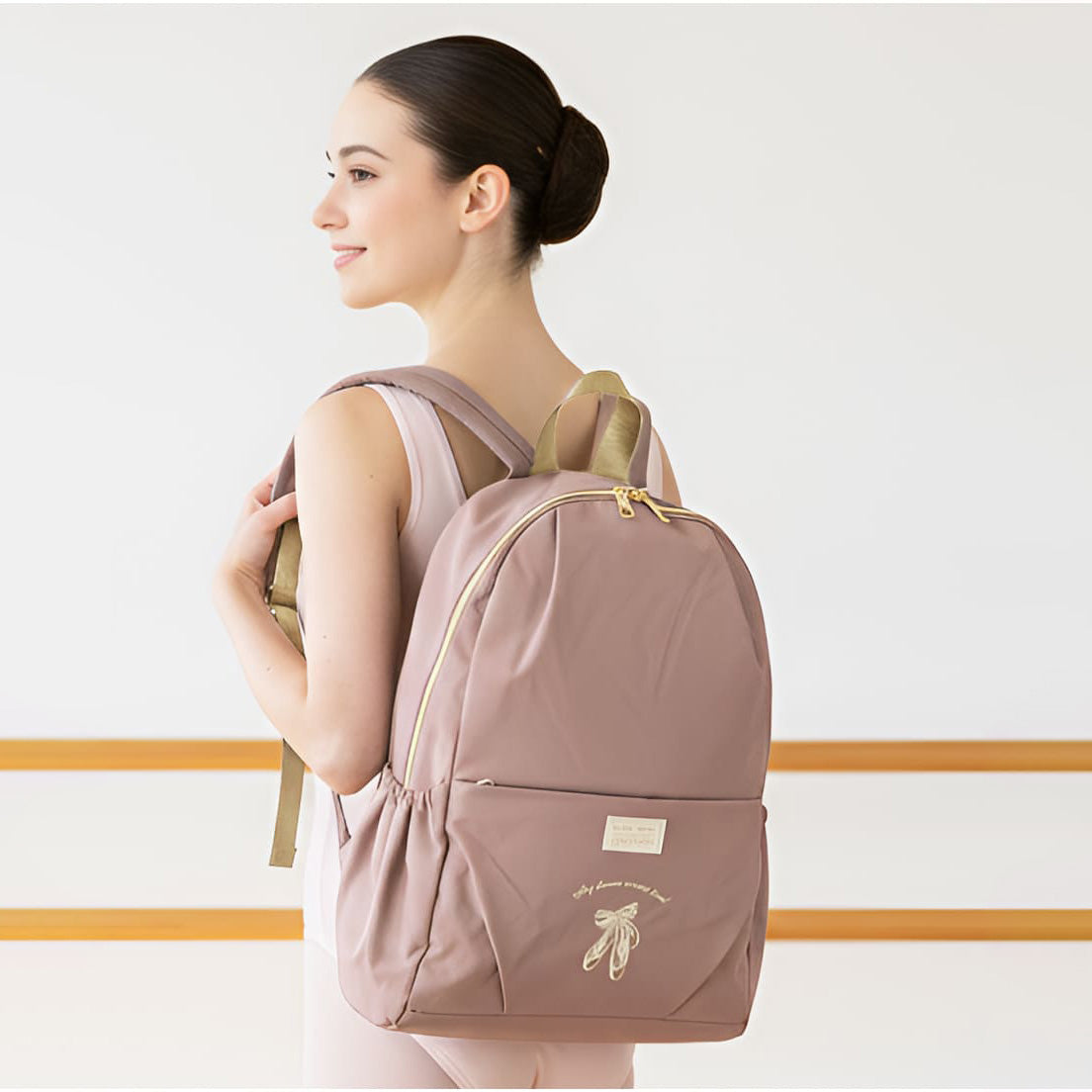 Girls Dark Pink "item108/dark pink" Ballet Backpack(W28 x H39.5 x D12cm)