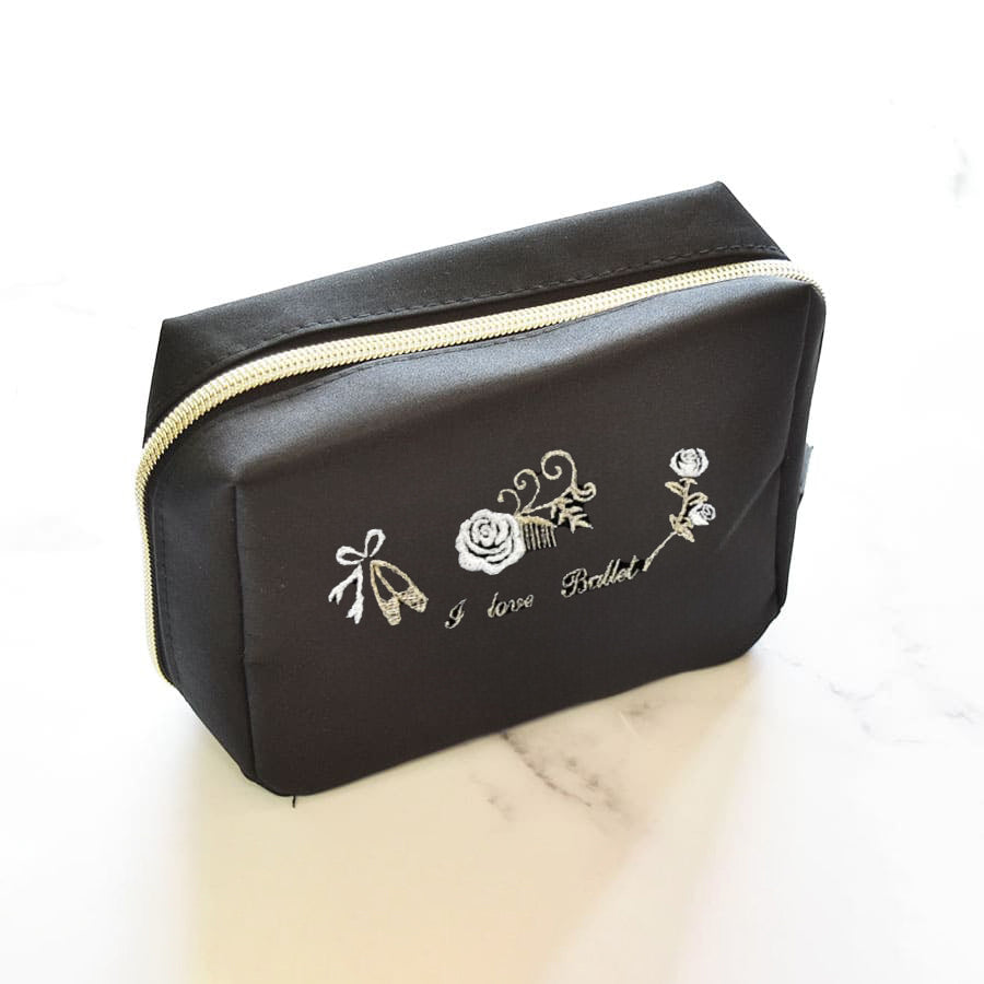 Girls Black"item27/A(Paquita Kitri)White"Vanity Pouch(长12x宽15x深5.5cm)