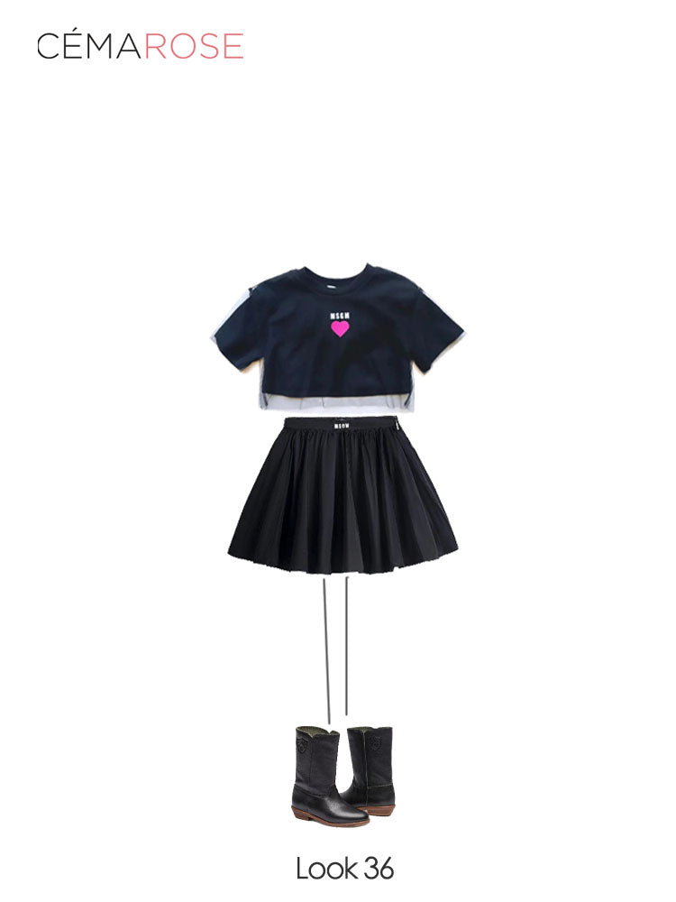 Girls Black Logo Cotton T-Shirt