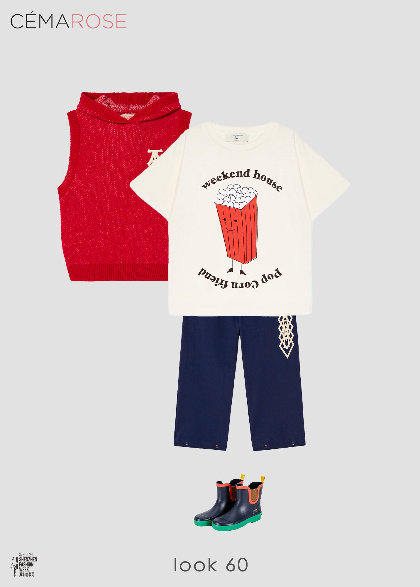 Boys & Girls Red Logo Hooded Vest