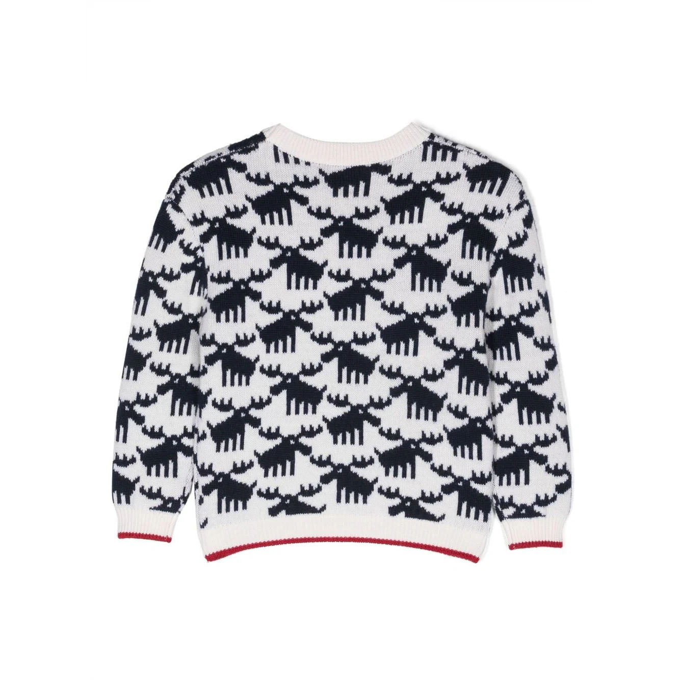 Boys Navy Jacquard Wool Sweater