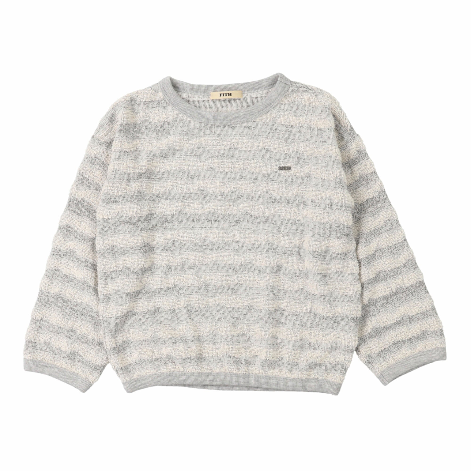Boys & Girls Grey Stripes Cotton T-Shirt
