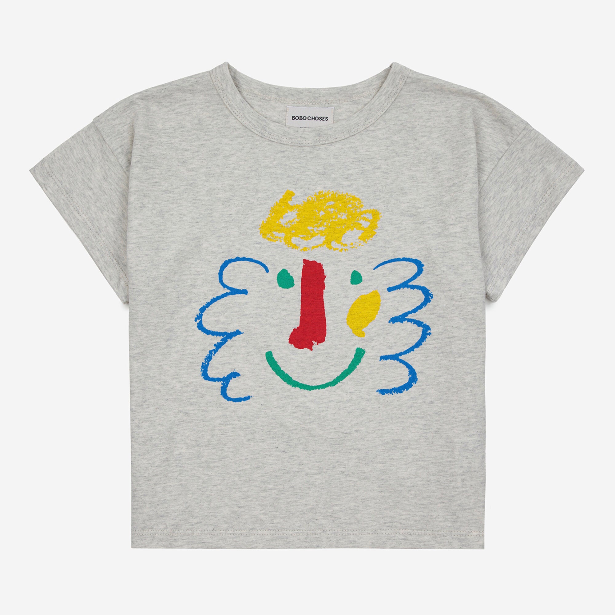 Boys & Girls Grey Printed Cotton T-Shirt