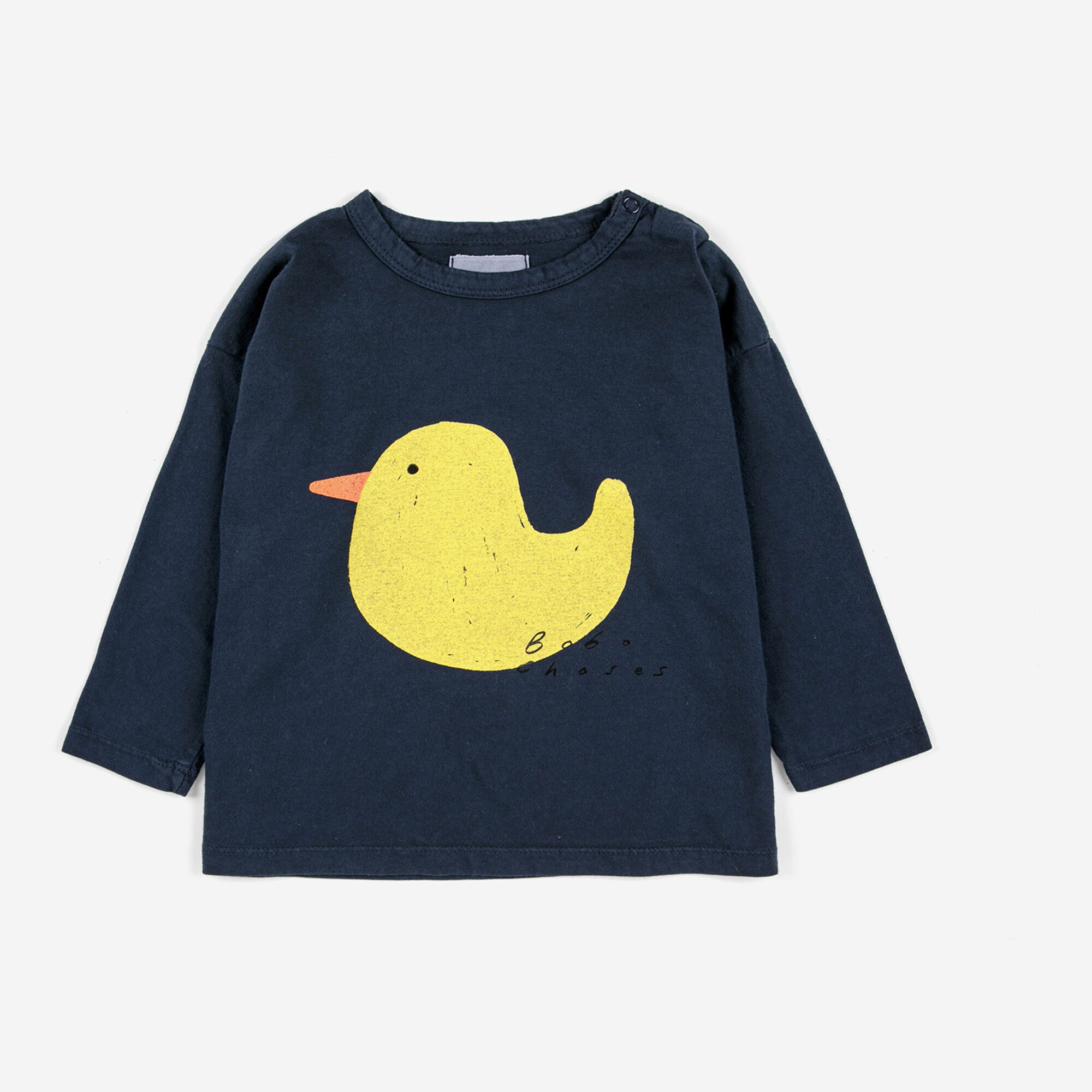 Baby Boys & Girls Navy Printed Cotton T-Shirt