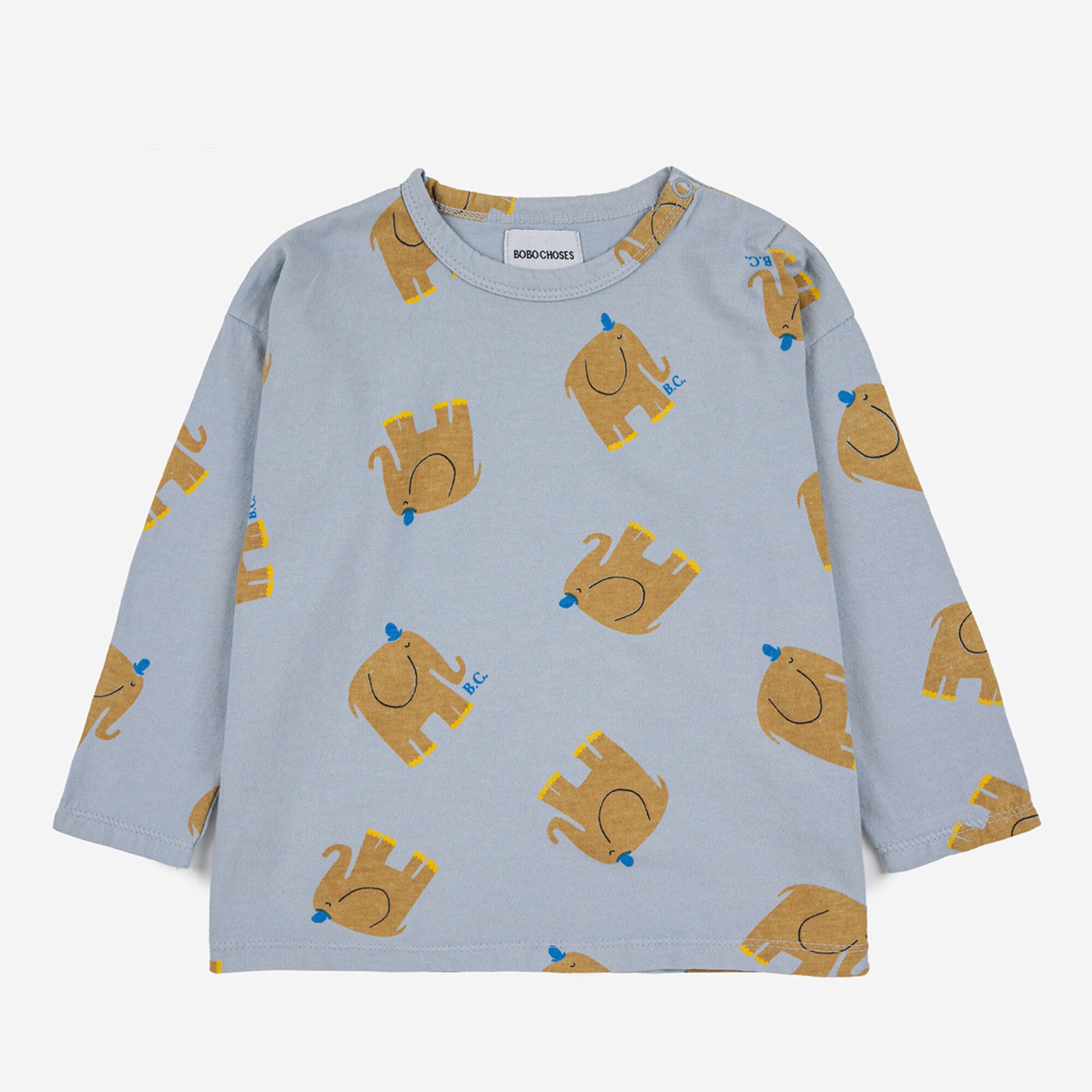 Baby Boys & Girls Light Blue Printed Cotton T-Shirt