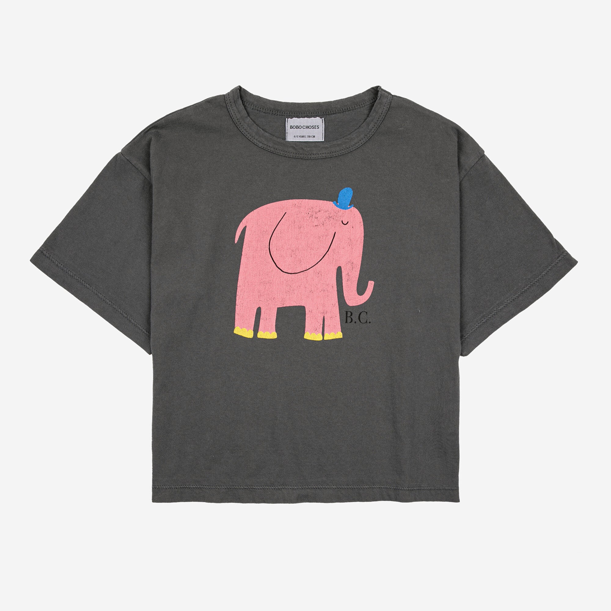 Boys & Girls Grey Printed Cotton T-Shirt